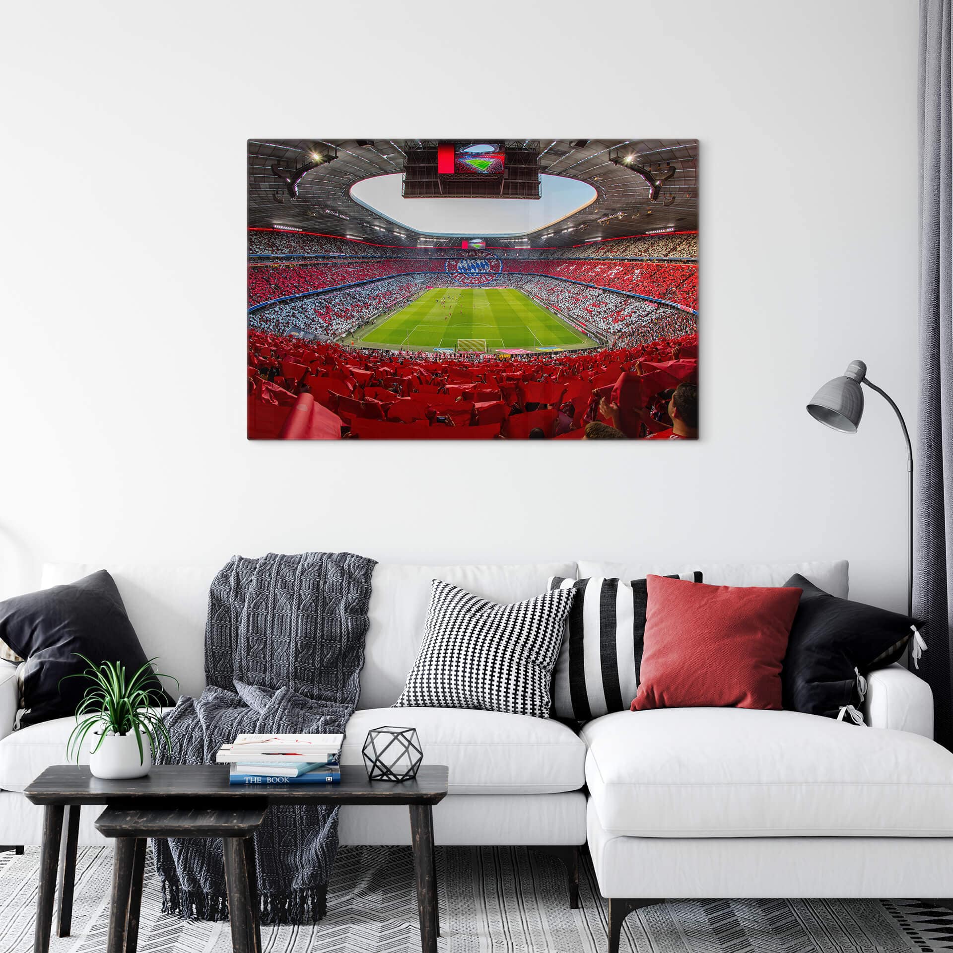 Glasbild FCB Stadion Rot Weiß