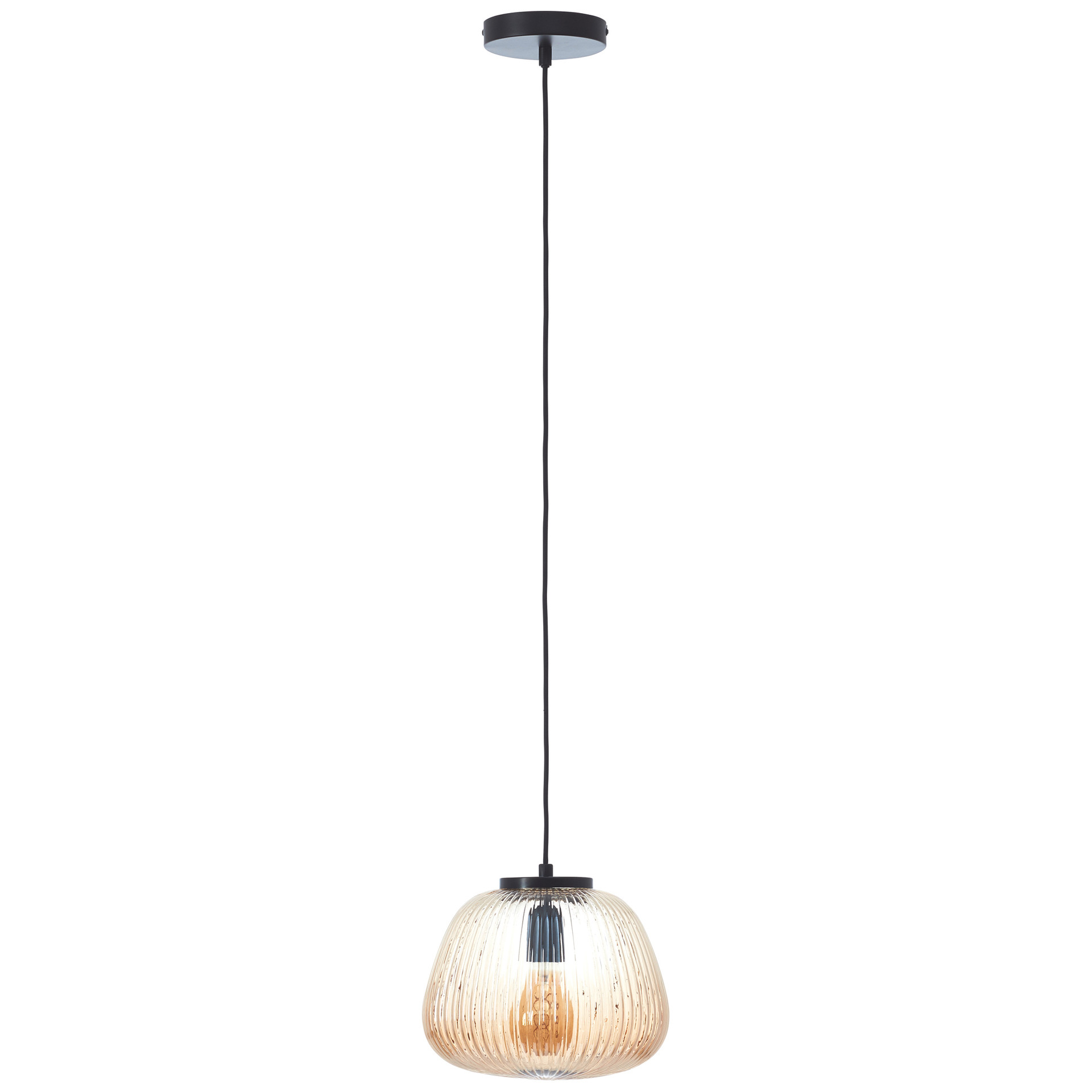 Pendelleuchte Junis, braun, 176 x 25 cm, Glas Pendelleuchte