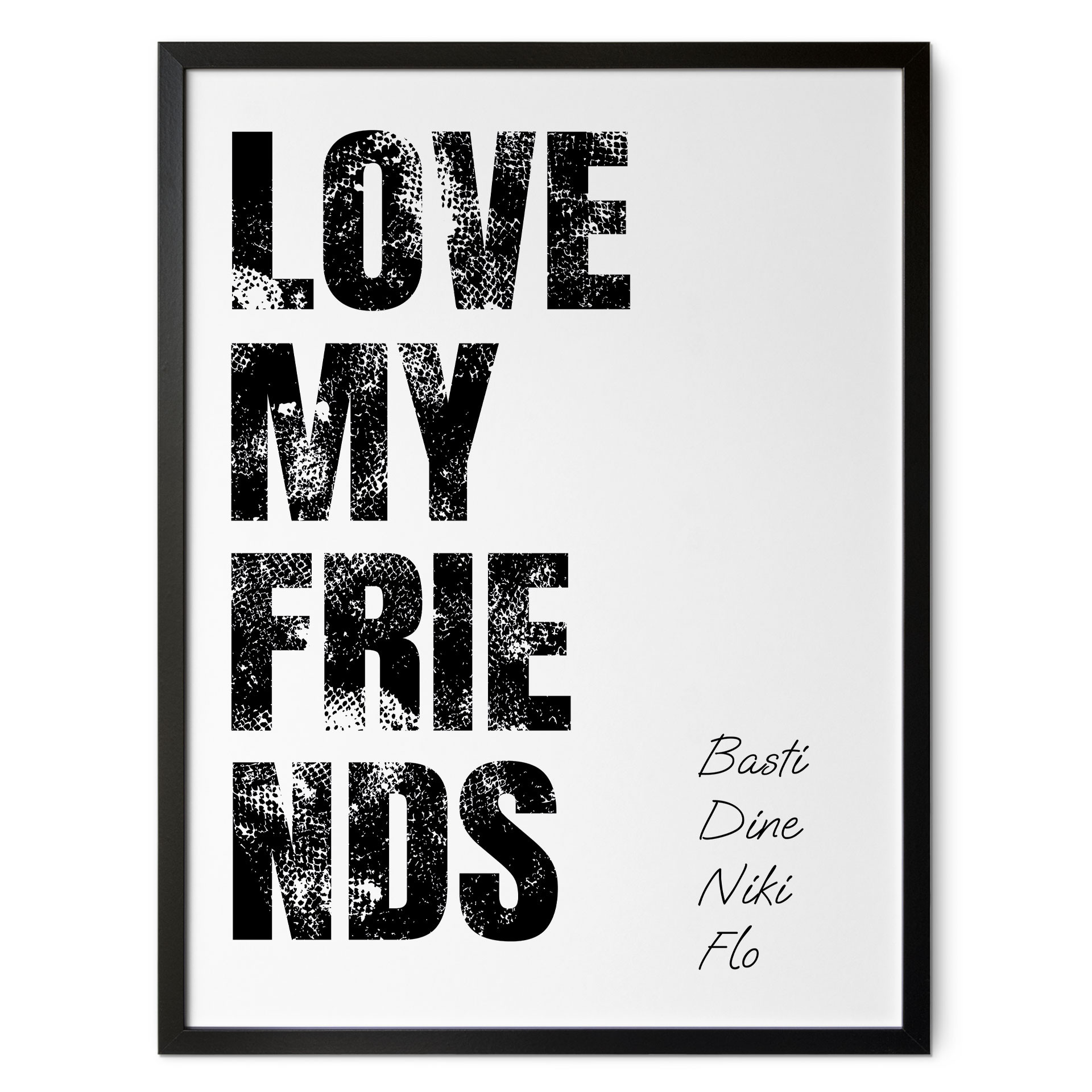 Poster personnalisable Love my Friends