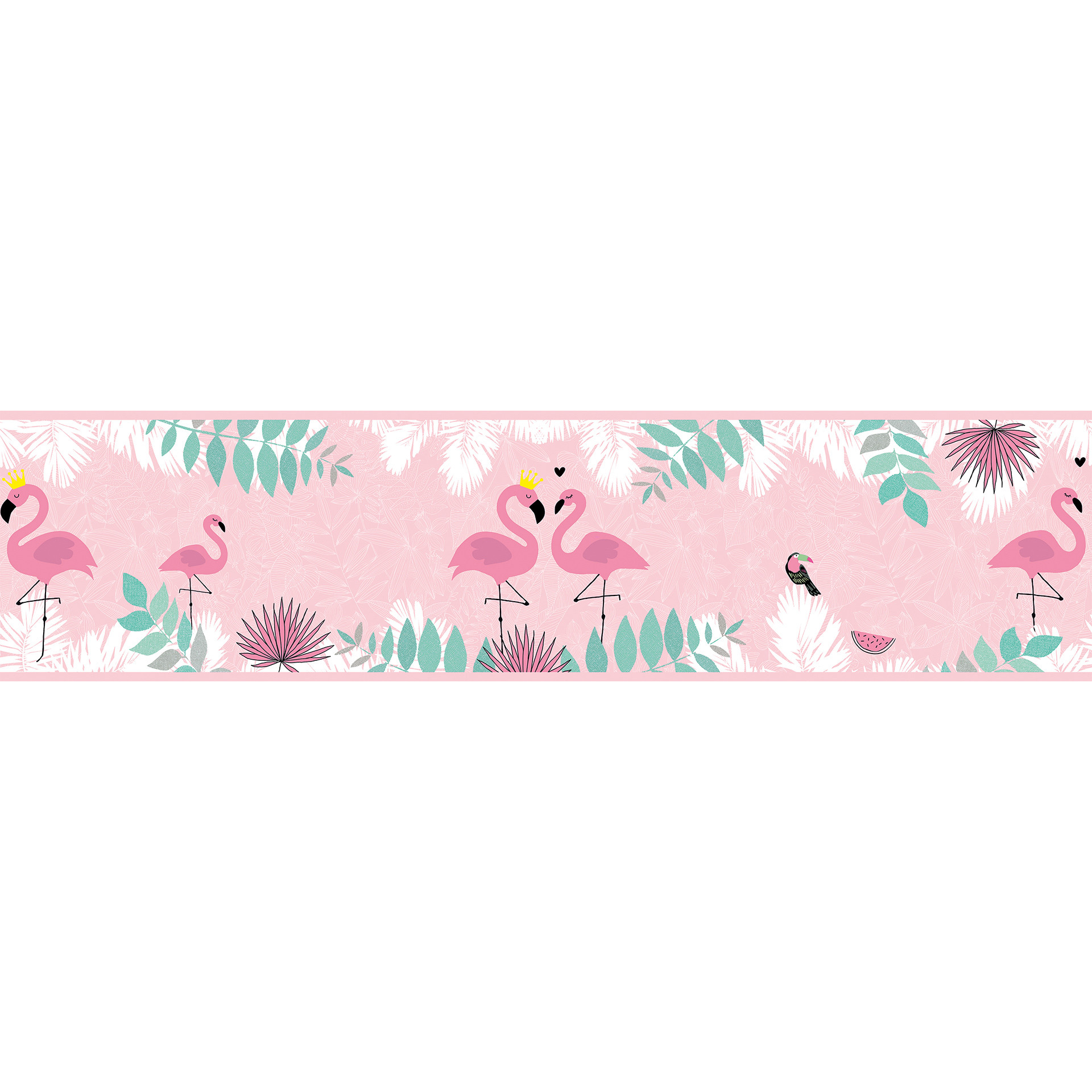 Lovely Kids selbstklebende Kinderzimmer Bordüre Flamingo Love mit Flamingos