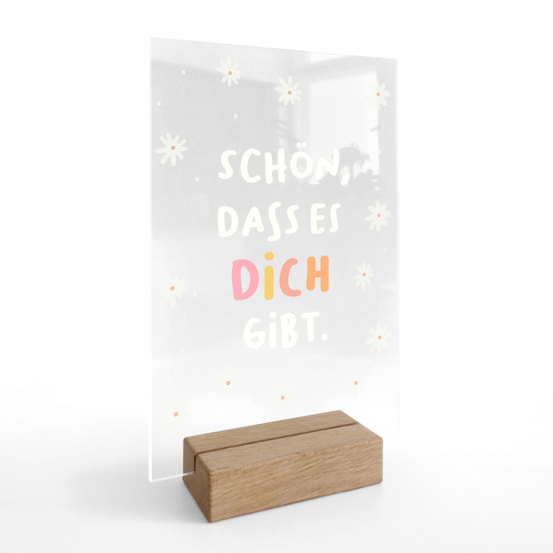 Tischaufsteller - Glaubenssatz 'Schön, dass es dich gibt' kindgerecht