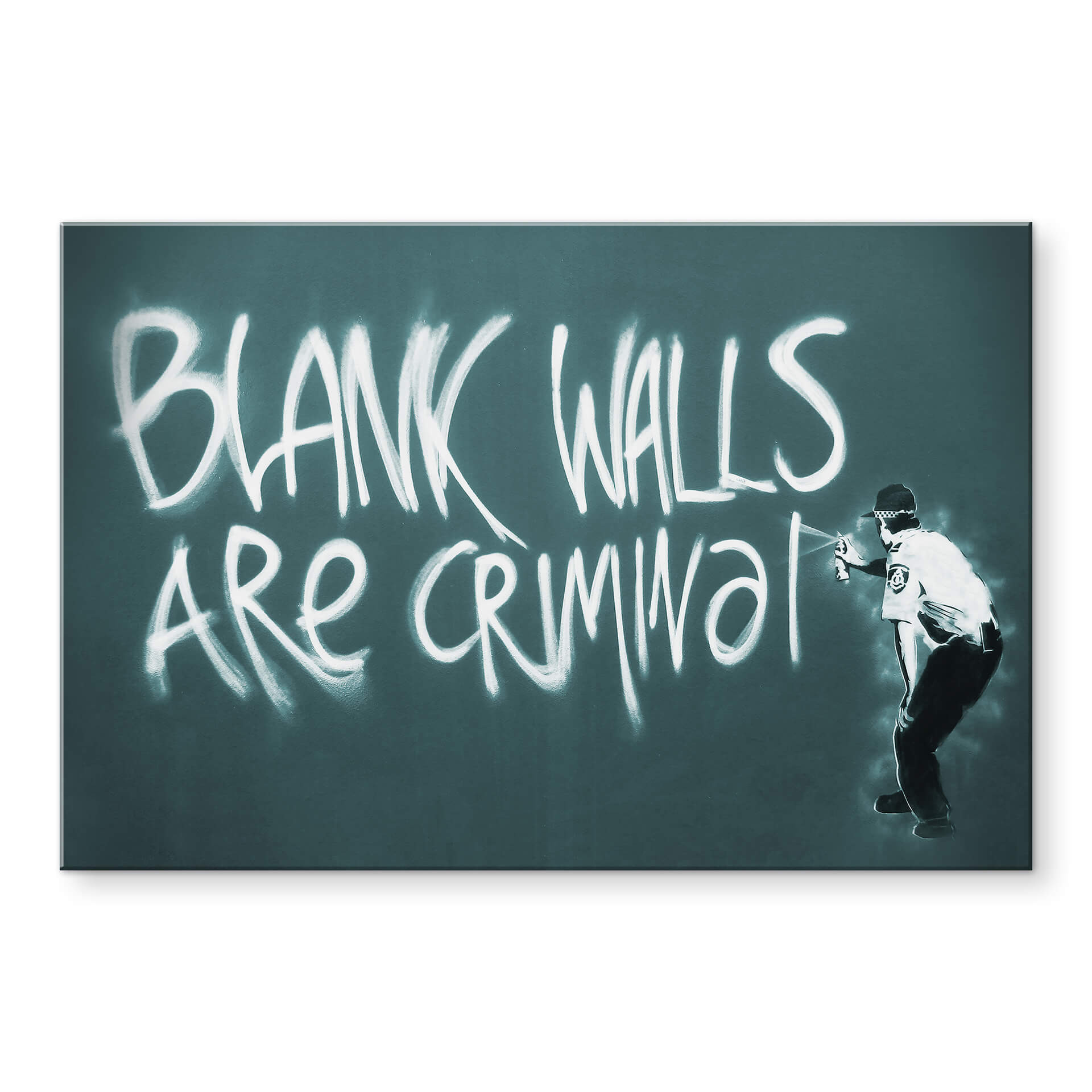 Akrylbillede Banksy - Blank walls are criminal