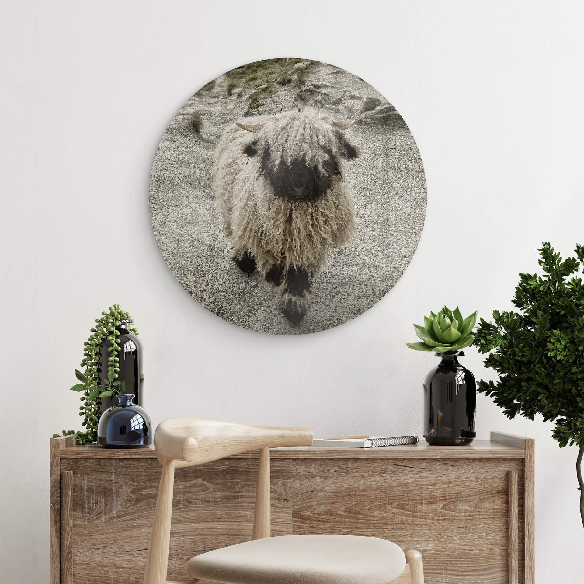 Tableau sur verre Landolt - Excursion en montagne - Rond