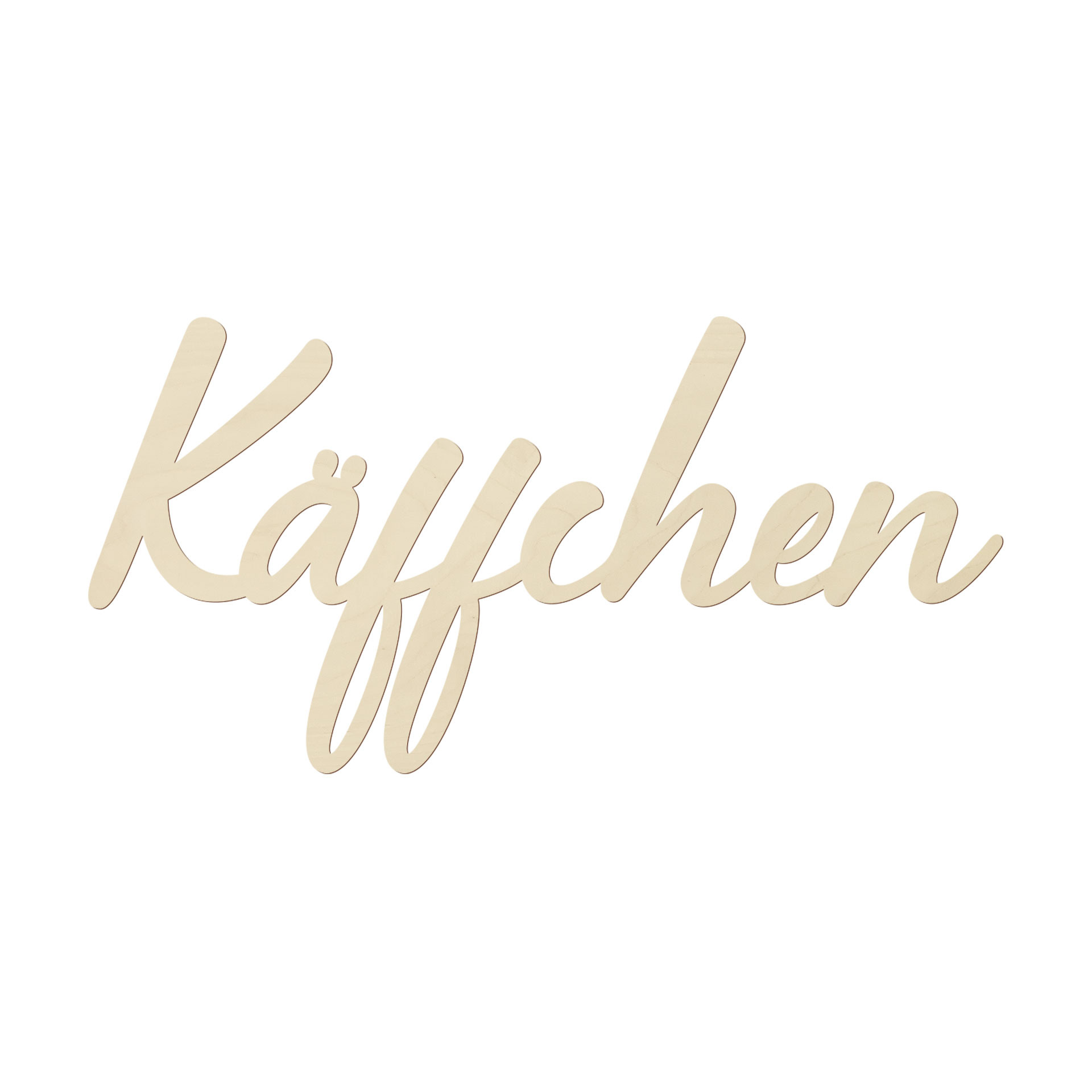 Wanddeko für die Küche - Schriftzug Käffchen - Pappel