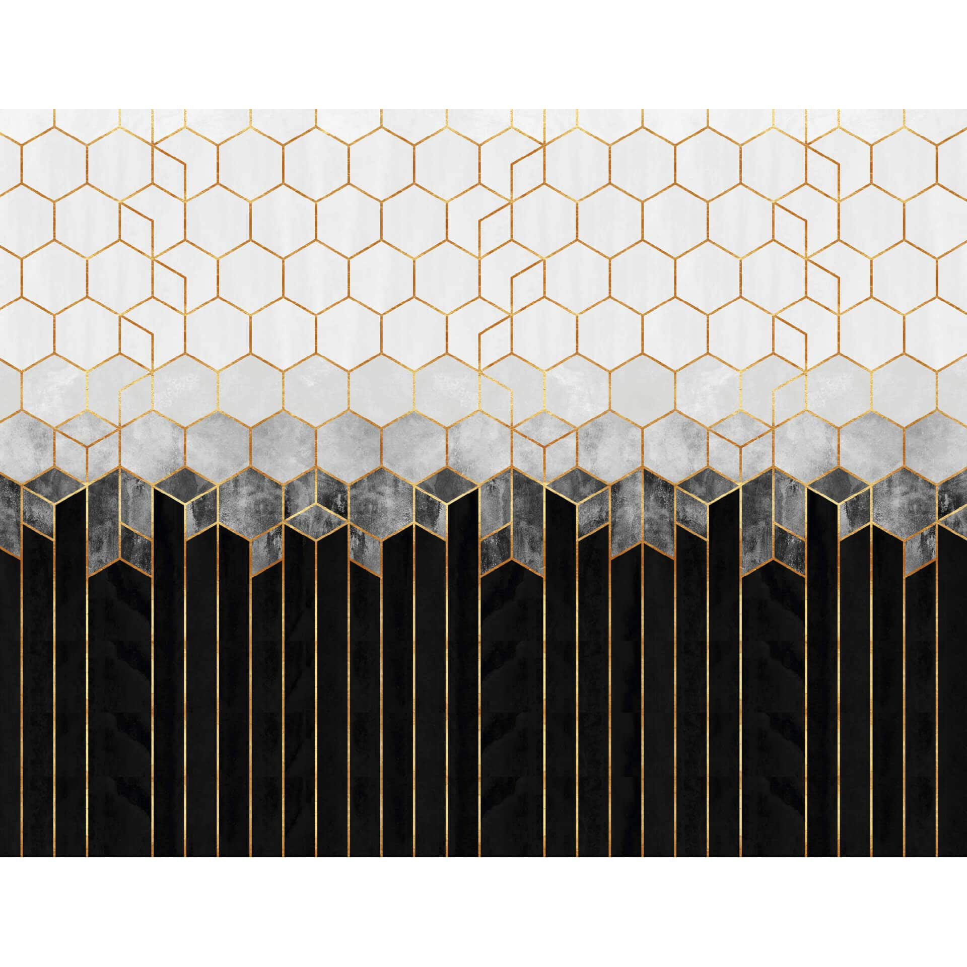 Fotobehang Fredriksson - Black & Grey Hexagons