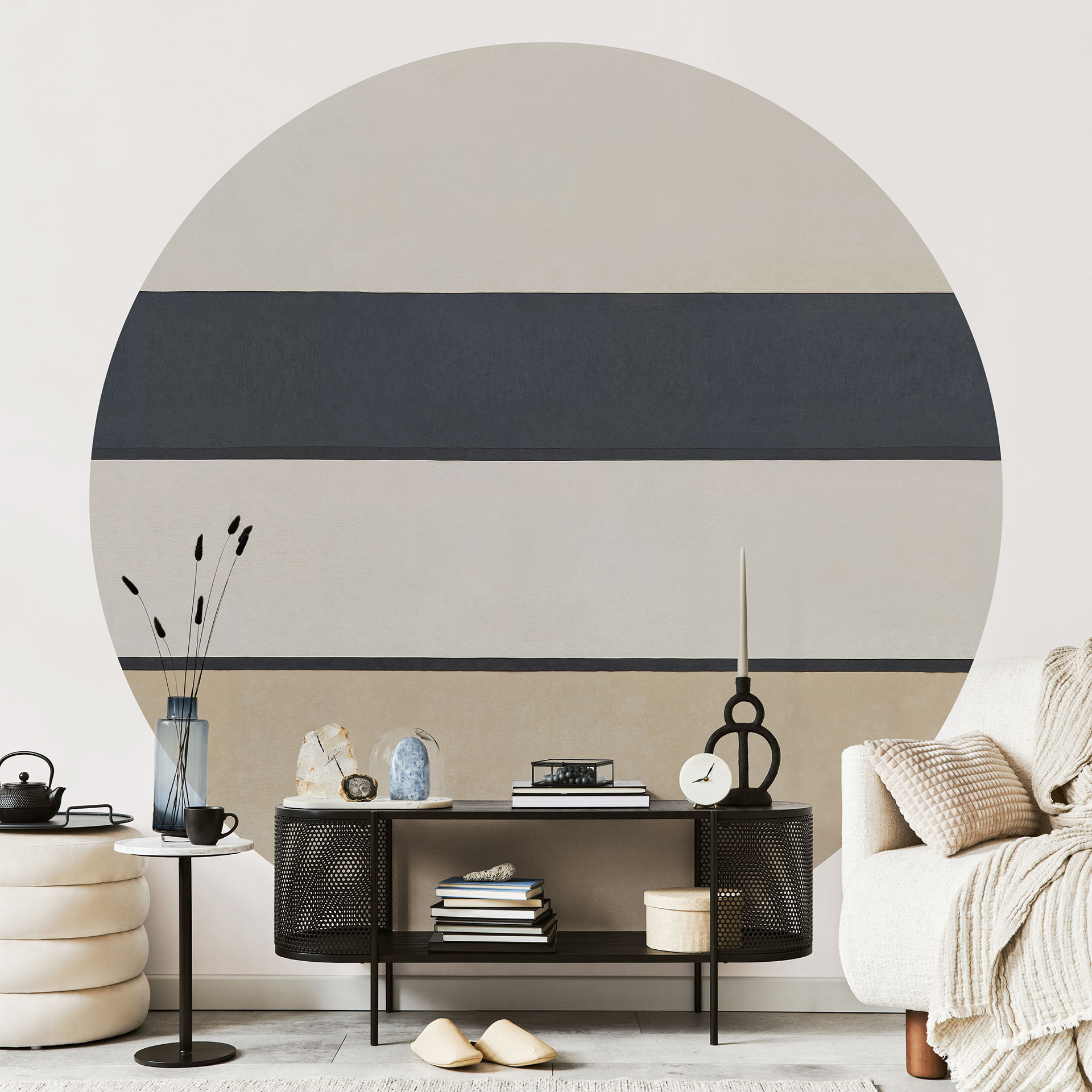 Fotobehang Agnes Field - Geometrische Vlakken - Sir Edward x Grigory Gladarev - Rond