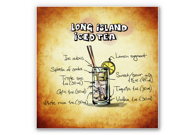 Wandbild Long Island Iced Tea - Rezept