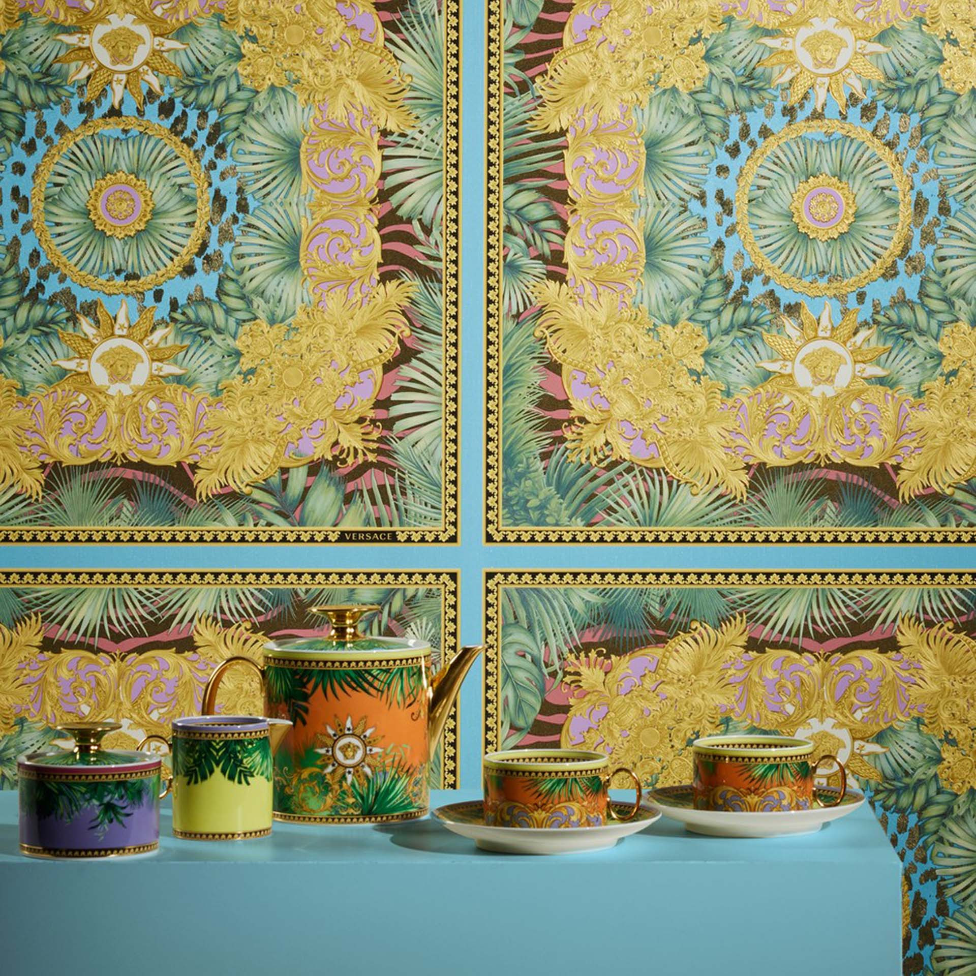 Versace Home Luxe Behang Jungle Goud Groen