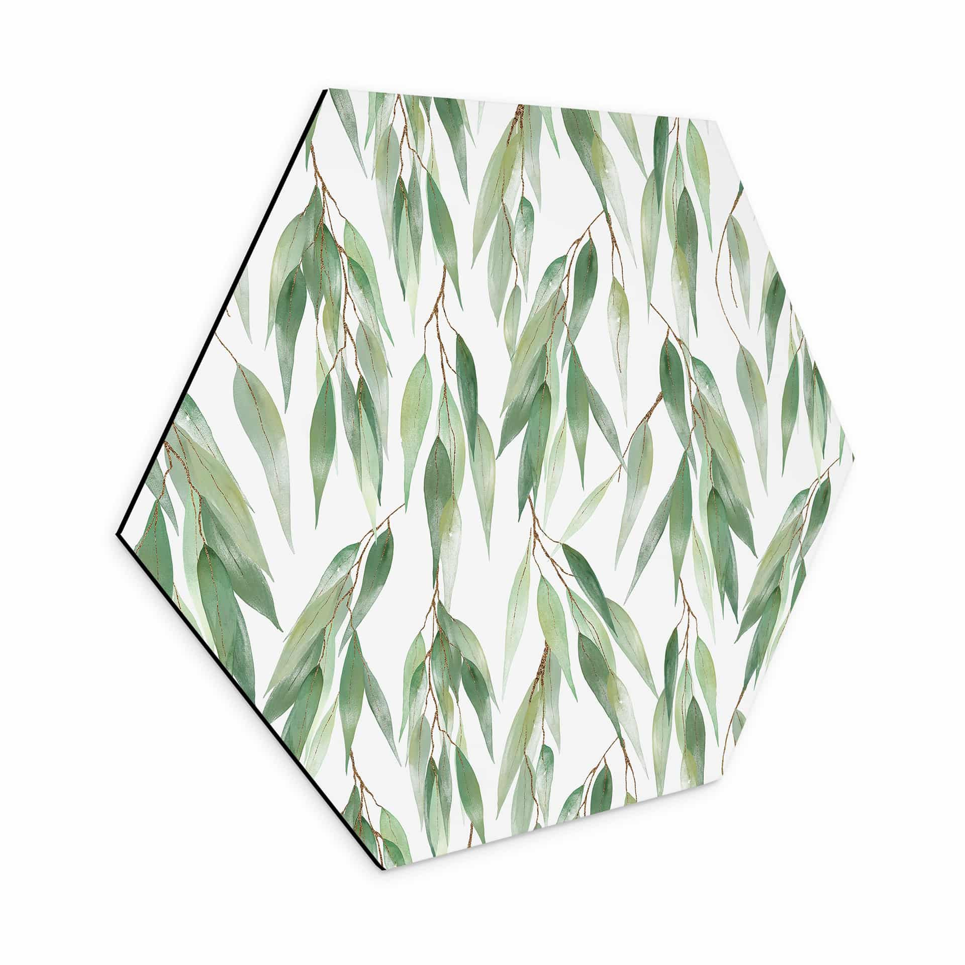 Hexagon Dibond Grene med grønne blade - UN Designs