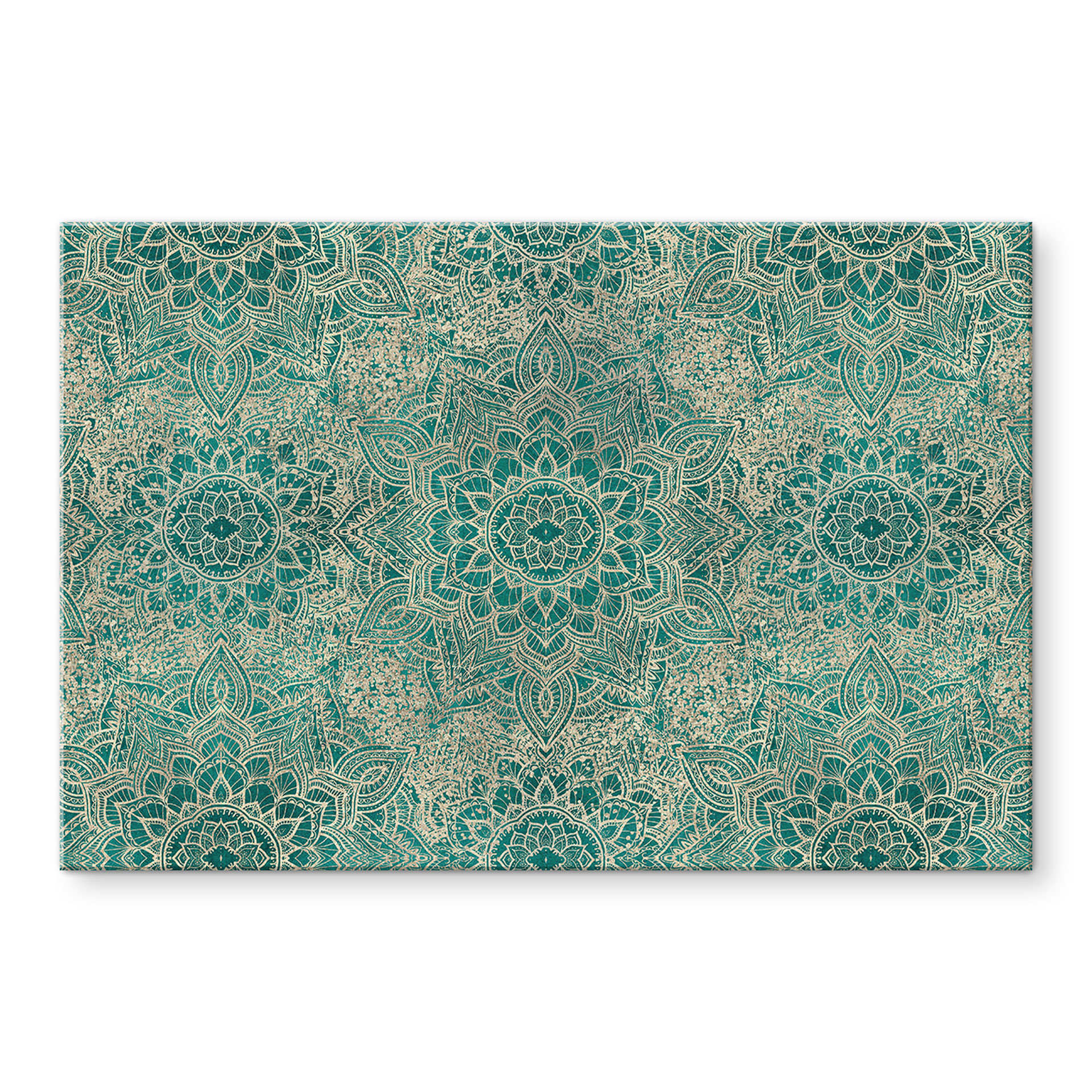 Salpicadero de cocina Mandala Boho Oro y verde - Bloomery Decor