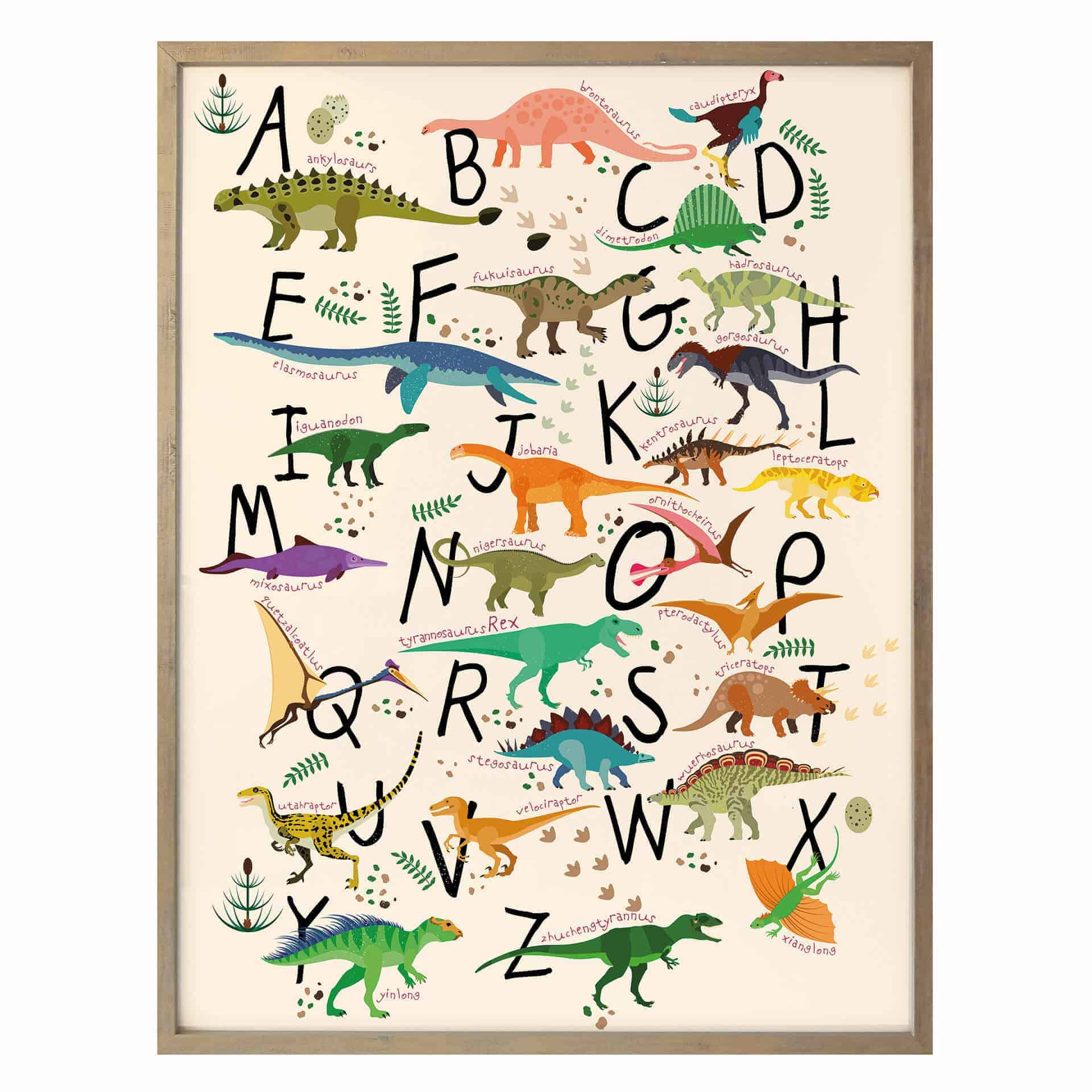 Plakat - Alfabet dinozaurów