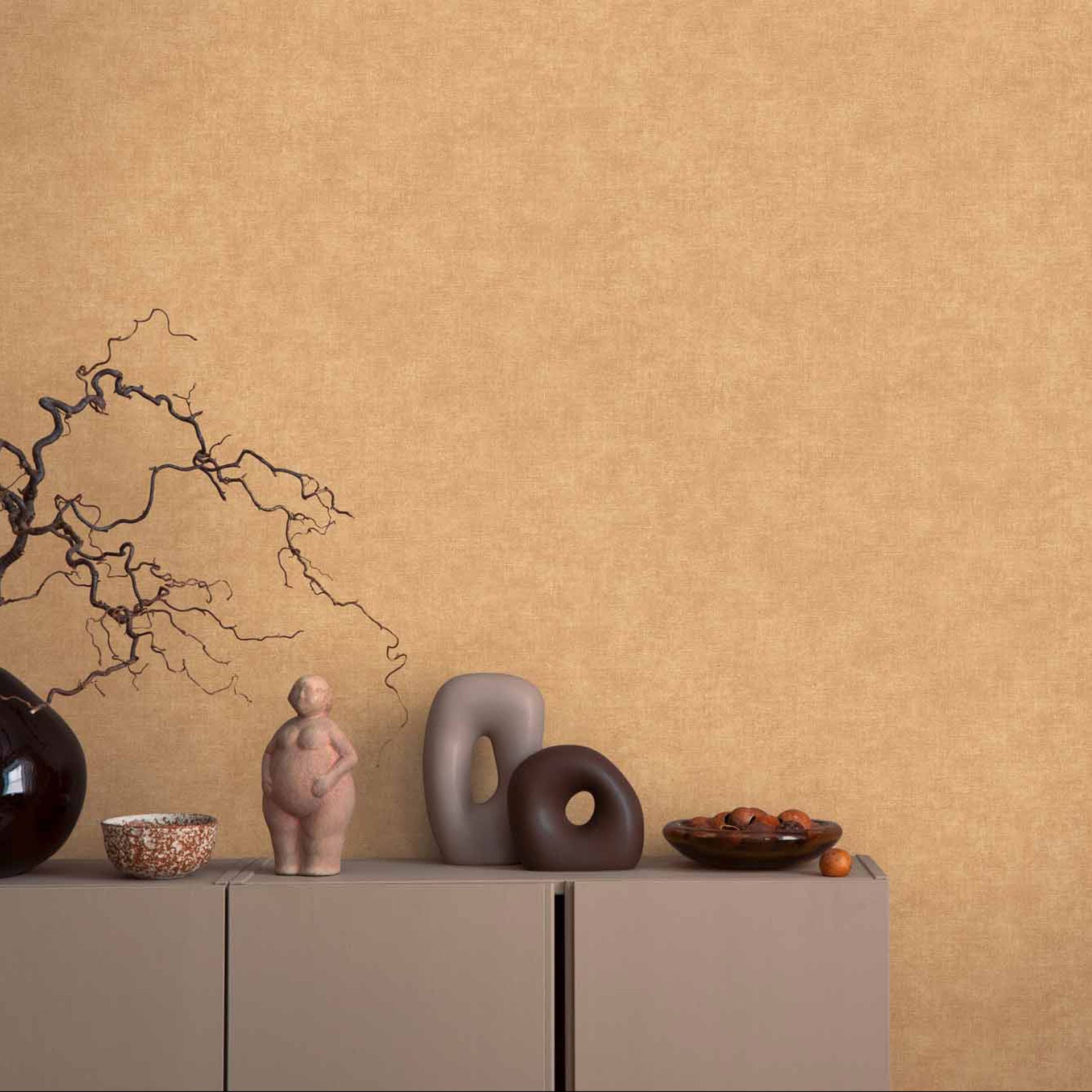 Modern beige structuurbehang - gezellig vliesbehang