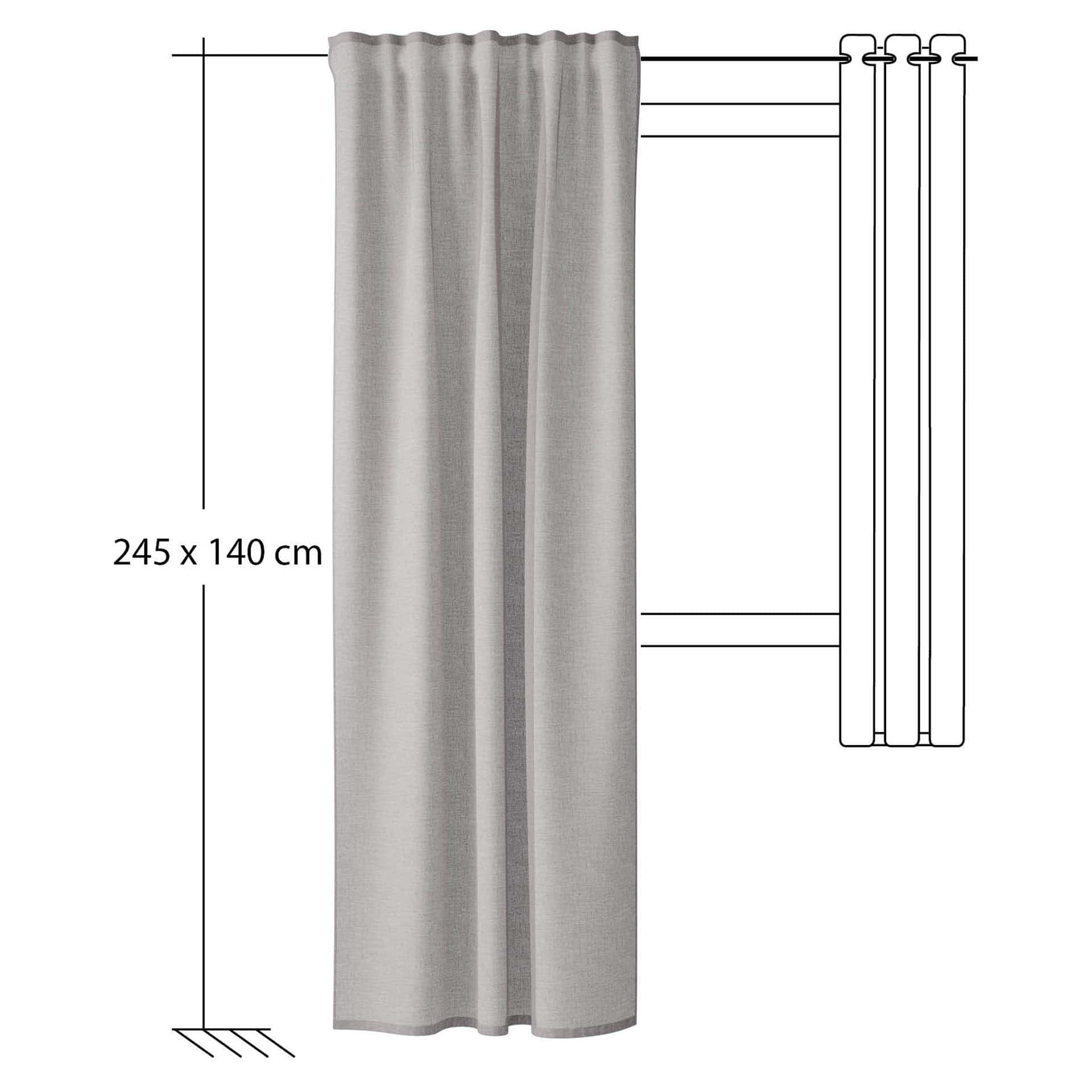 Homing Fertigschal mit verdeckten Schlaufen Oskar taupe -  2,45 x 1,4 m