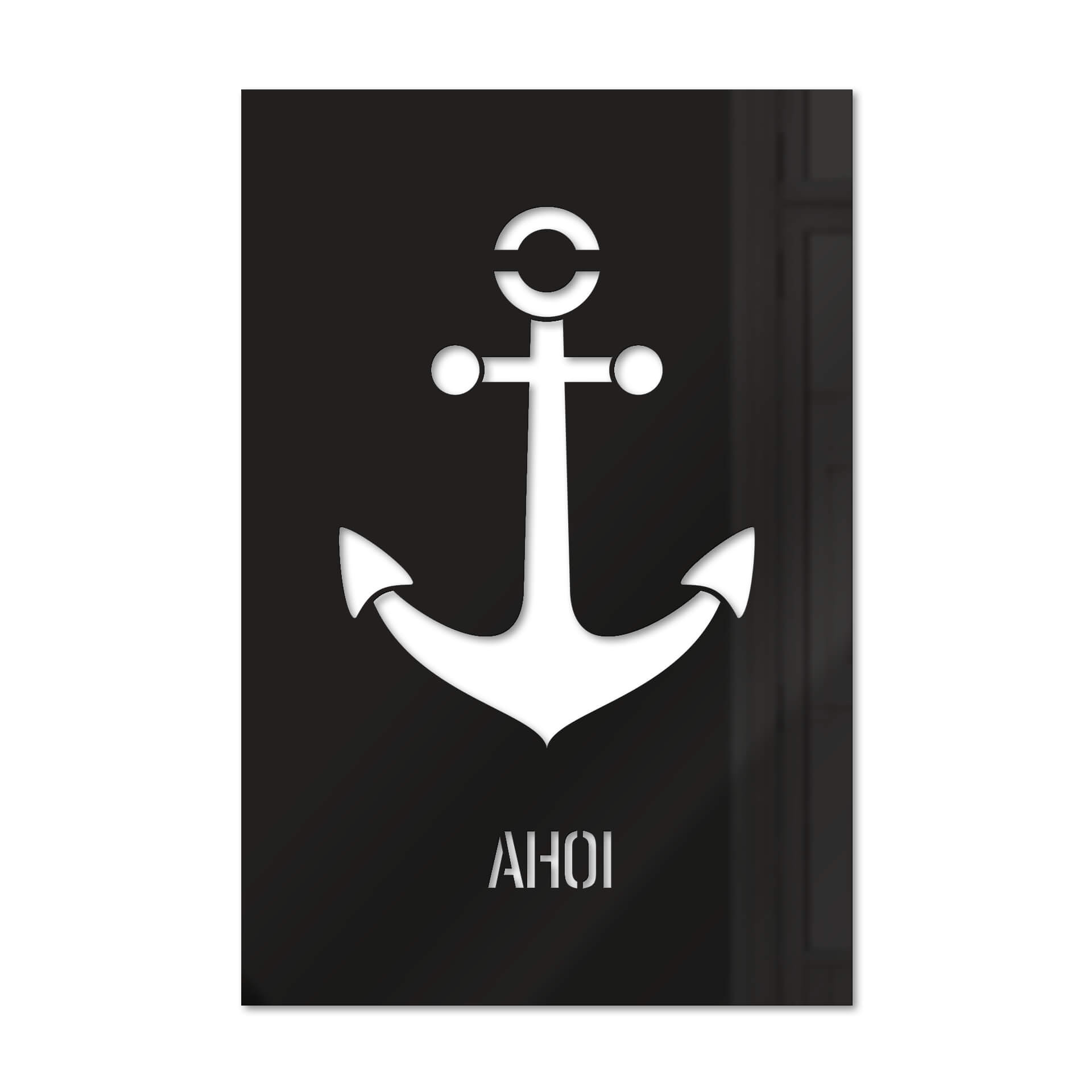 Décoration en verre acrylique - Ahoi avec ancre