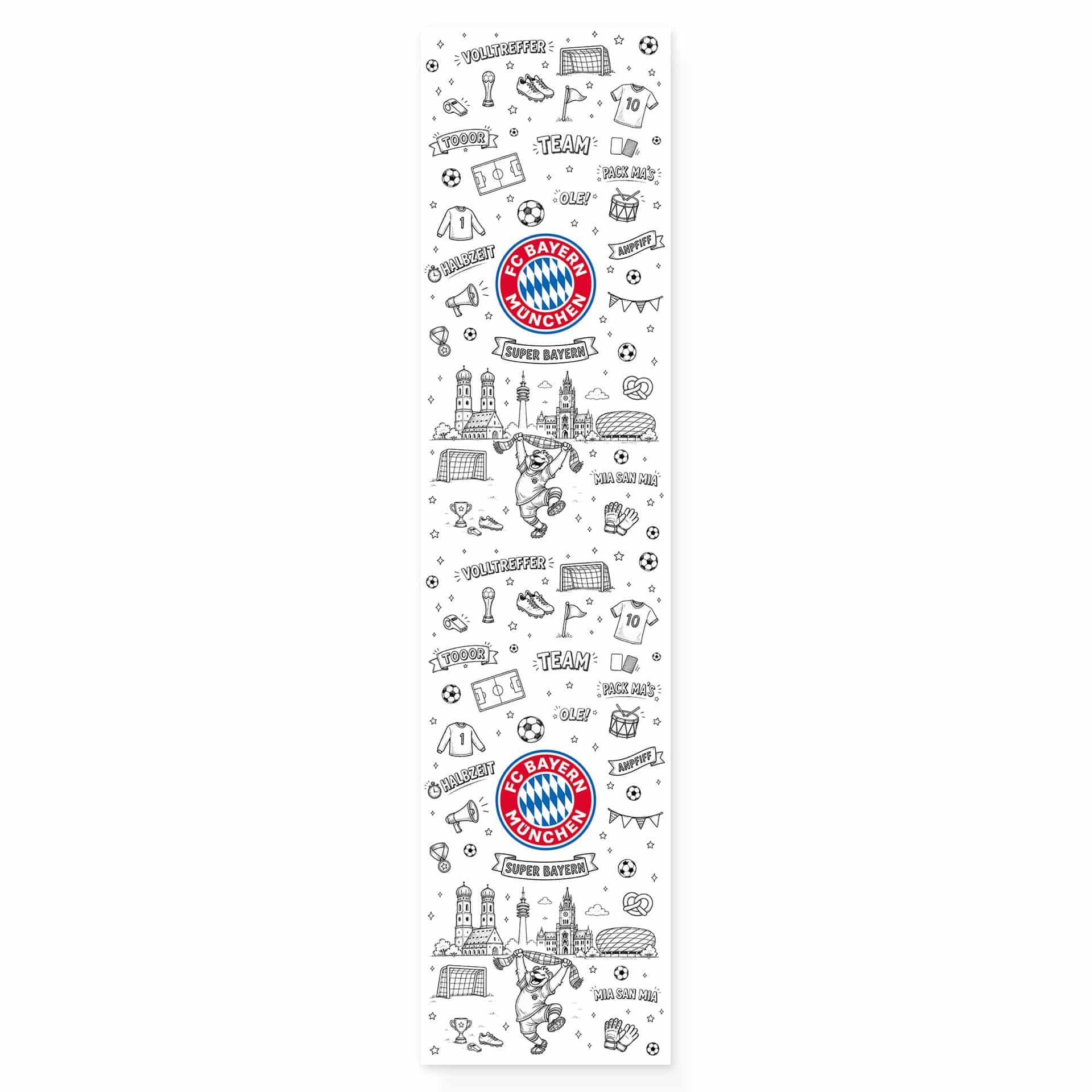 FC Bayern Ausmaltapete – Tapete zum Ausmalen für Kinder - 48x200 cm