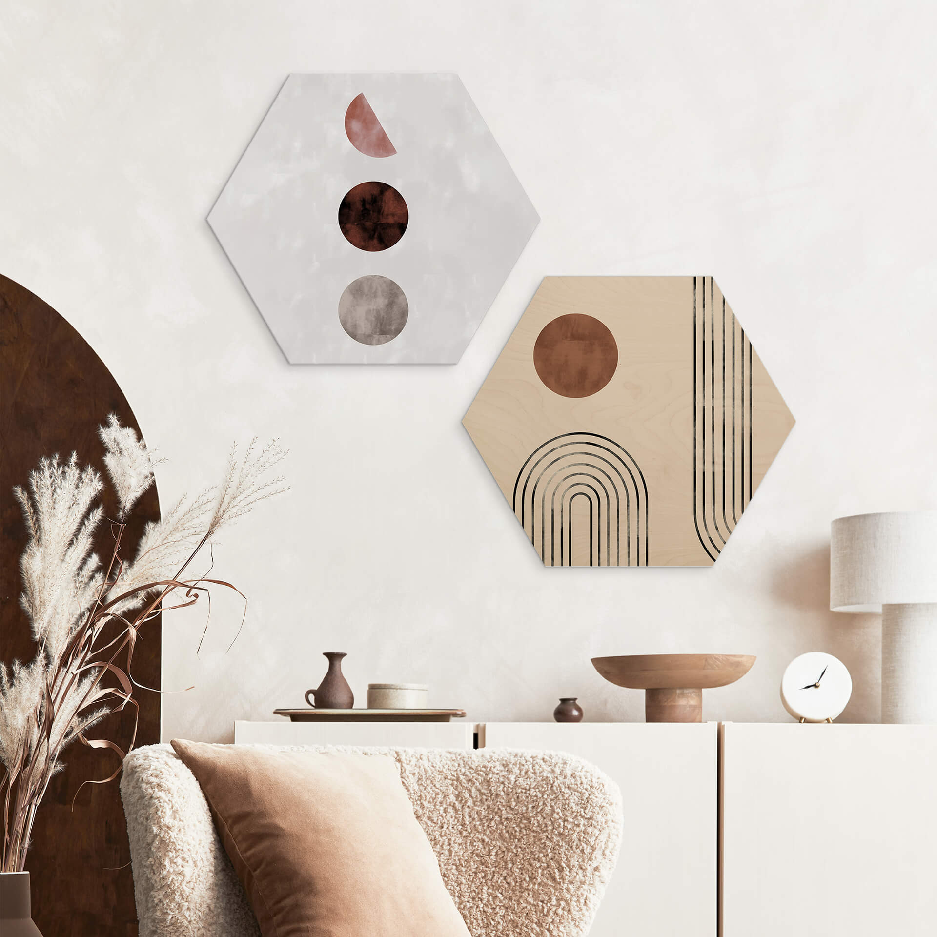 Hexagone - Bois 1X Studio - Arcs et pois