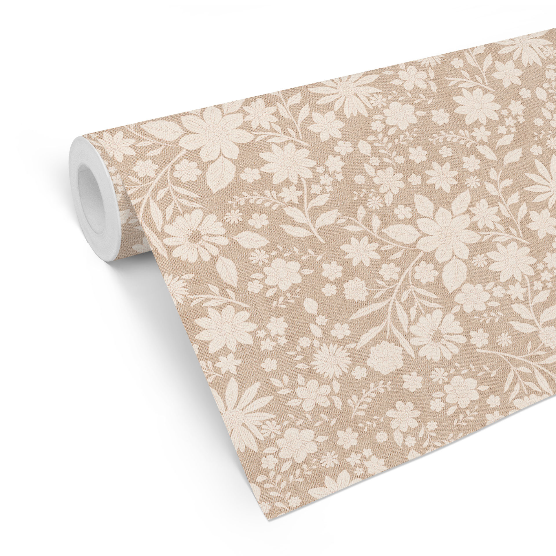 Patroonbehang met linnen look - Bloomery Decor
