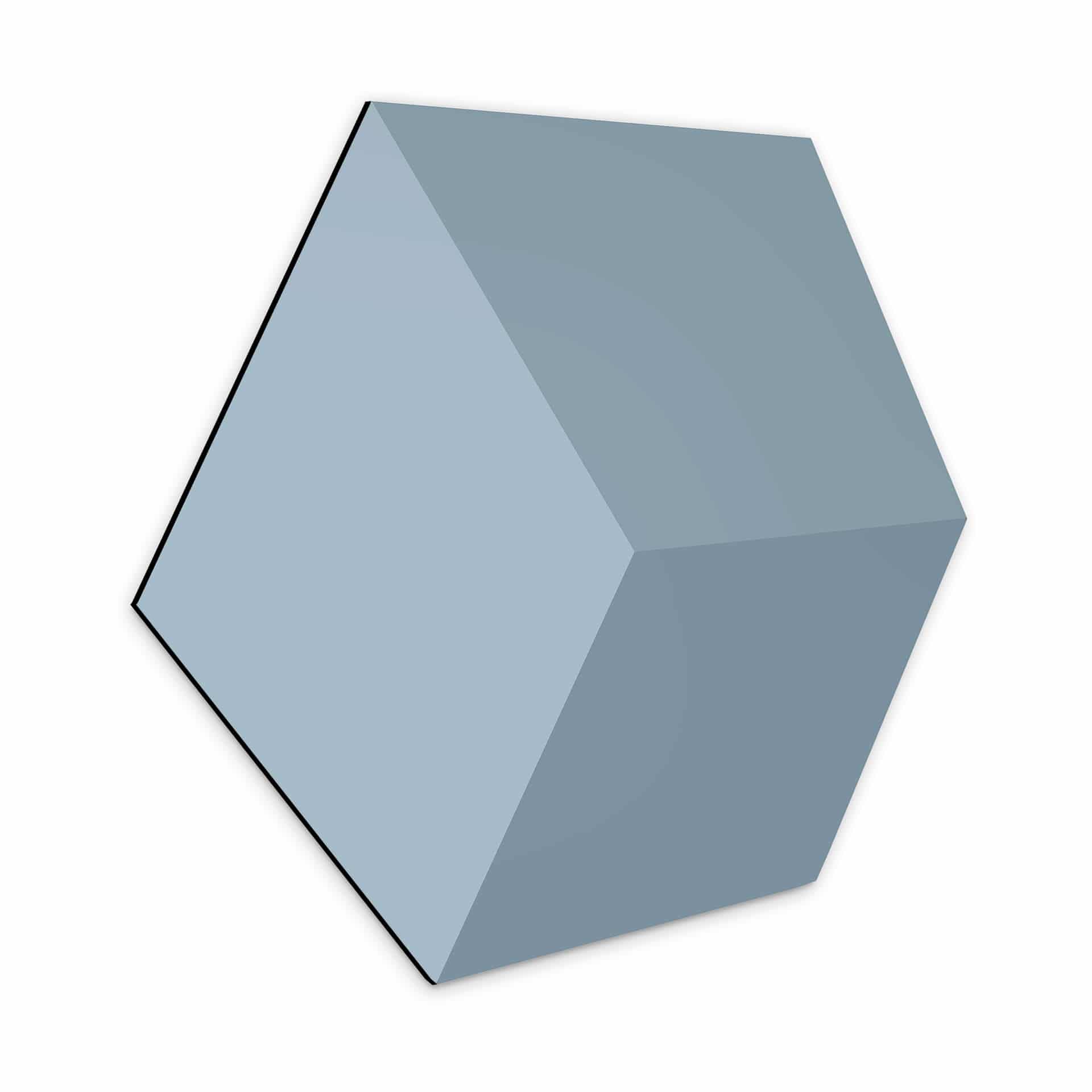 3D Hexagon Alu-Dibond - Lyseblå