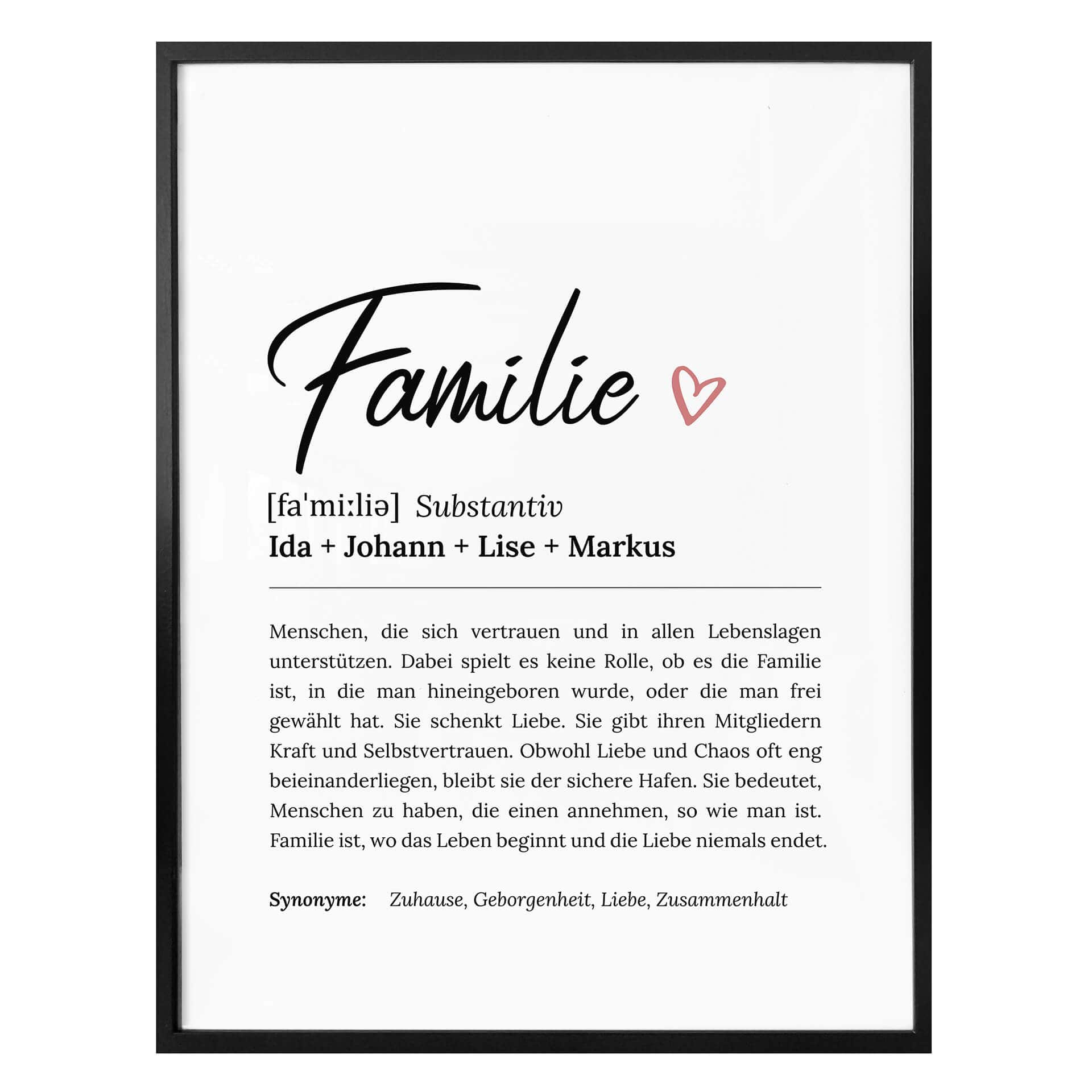 Personalisiertes Poster Definition - Familie