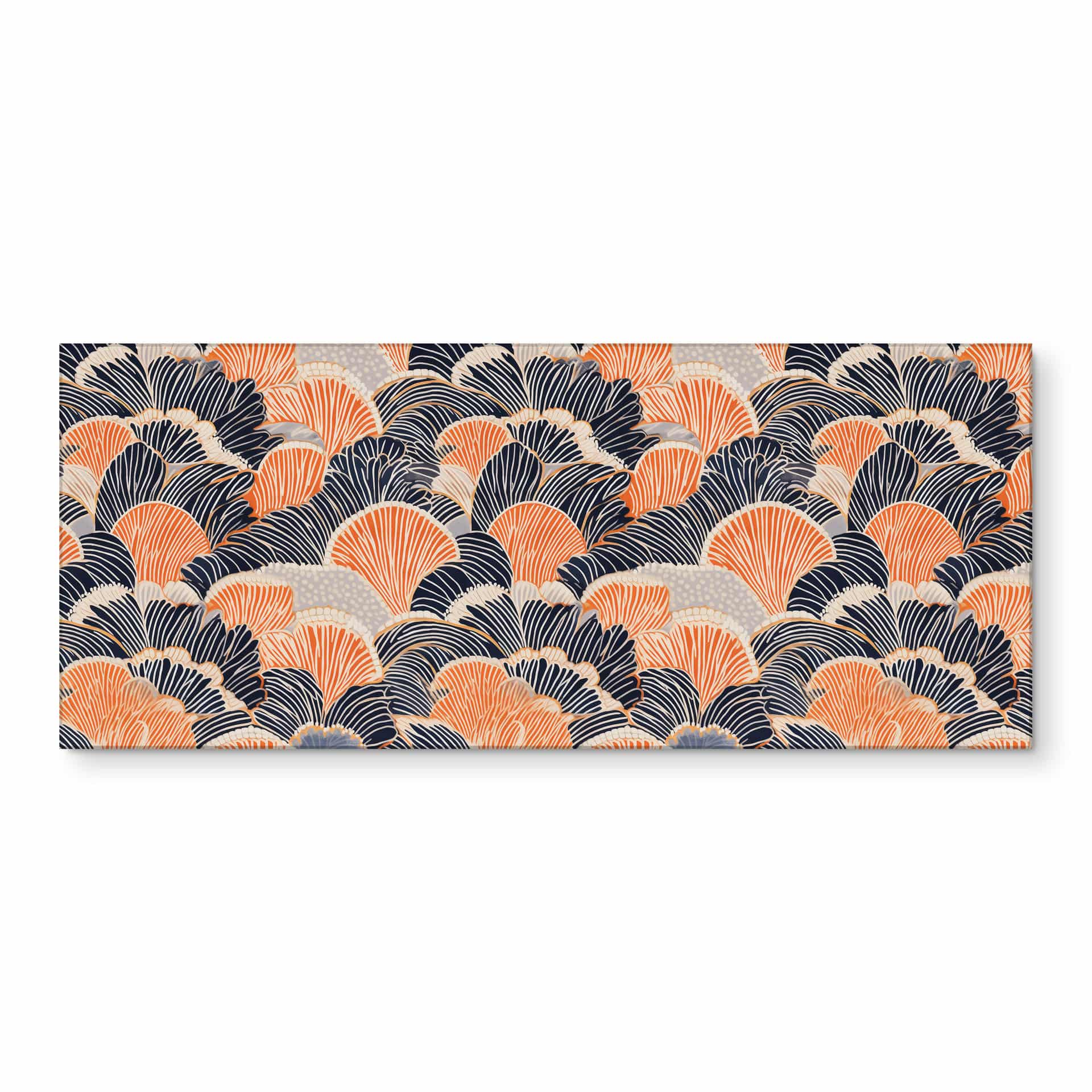 Küchenrückwand Muschelmuster in Orange-blau - Treechild