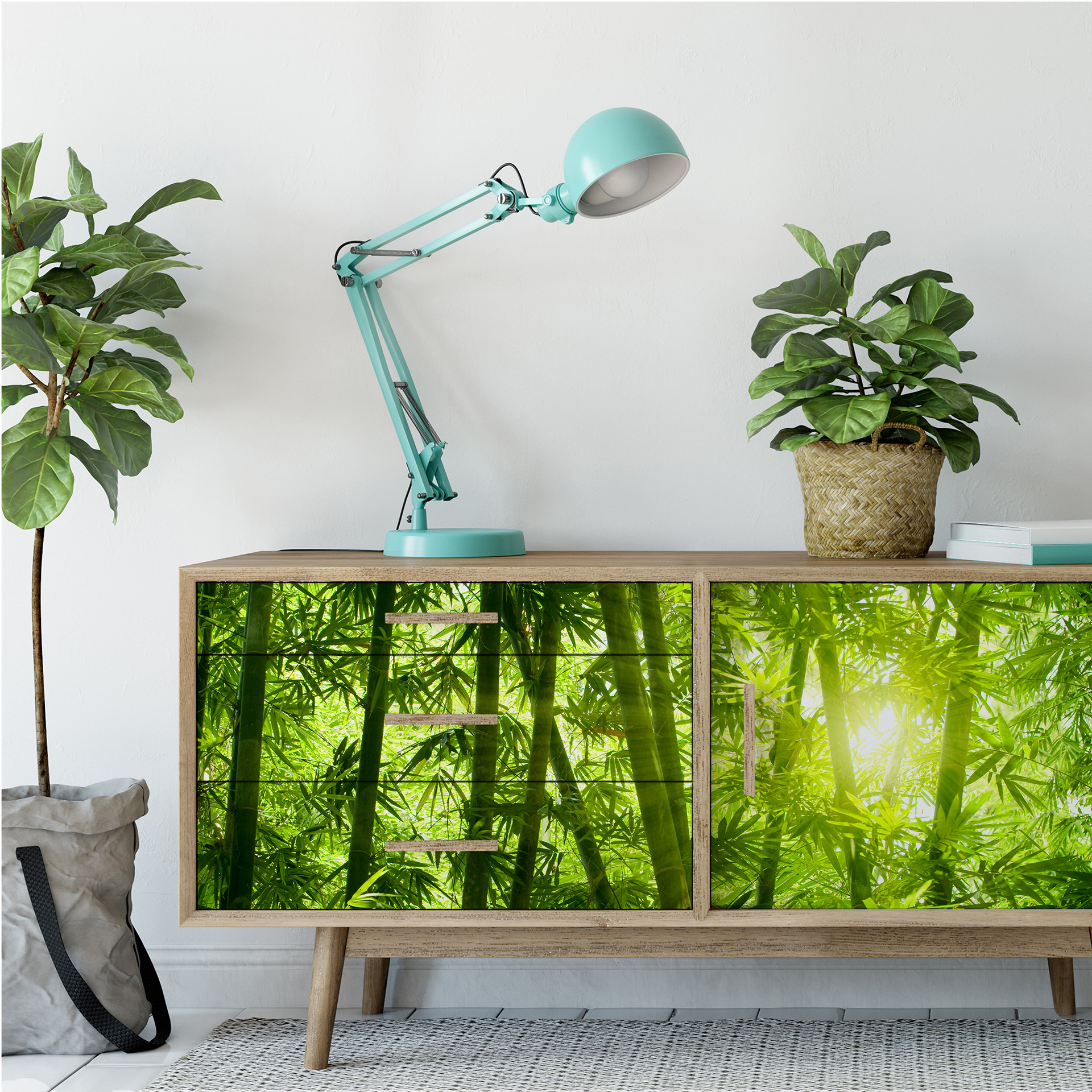 Wallprint W - Sonnenschein im Bambuswald - Panorama