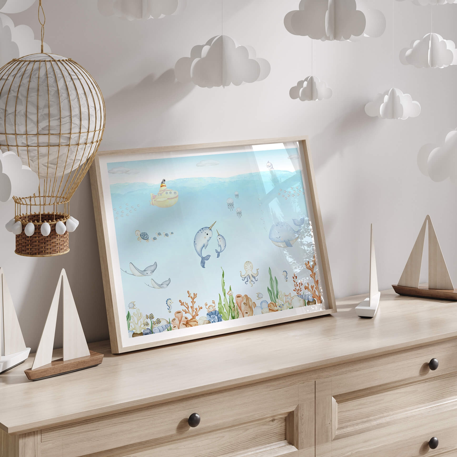 Poster Oliver Robins - Un monde sous-marin mignon