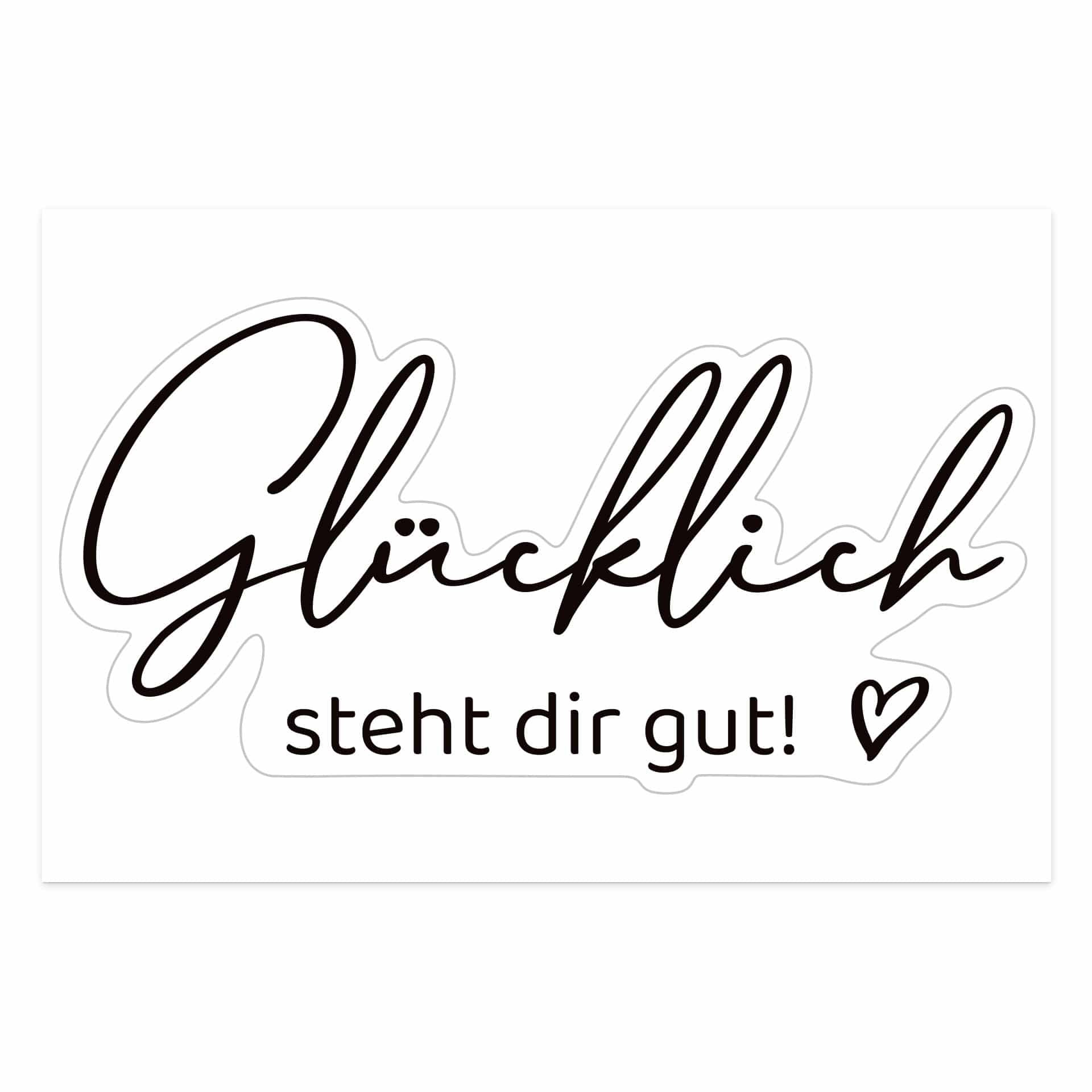 Spiegelsticker, Dekorativer Sticker Glücklich steht dir gut