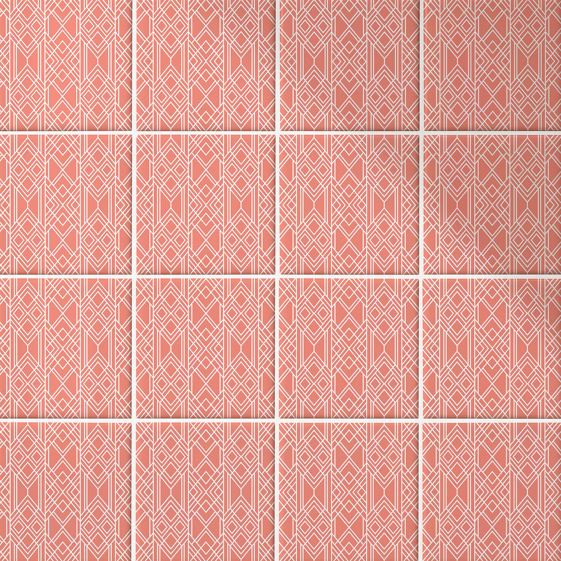 Naklejki na płytki Fredriksson - Art Deco Apricot - Zestaw 12 sztuk