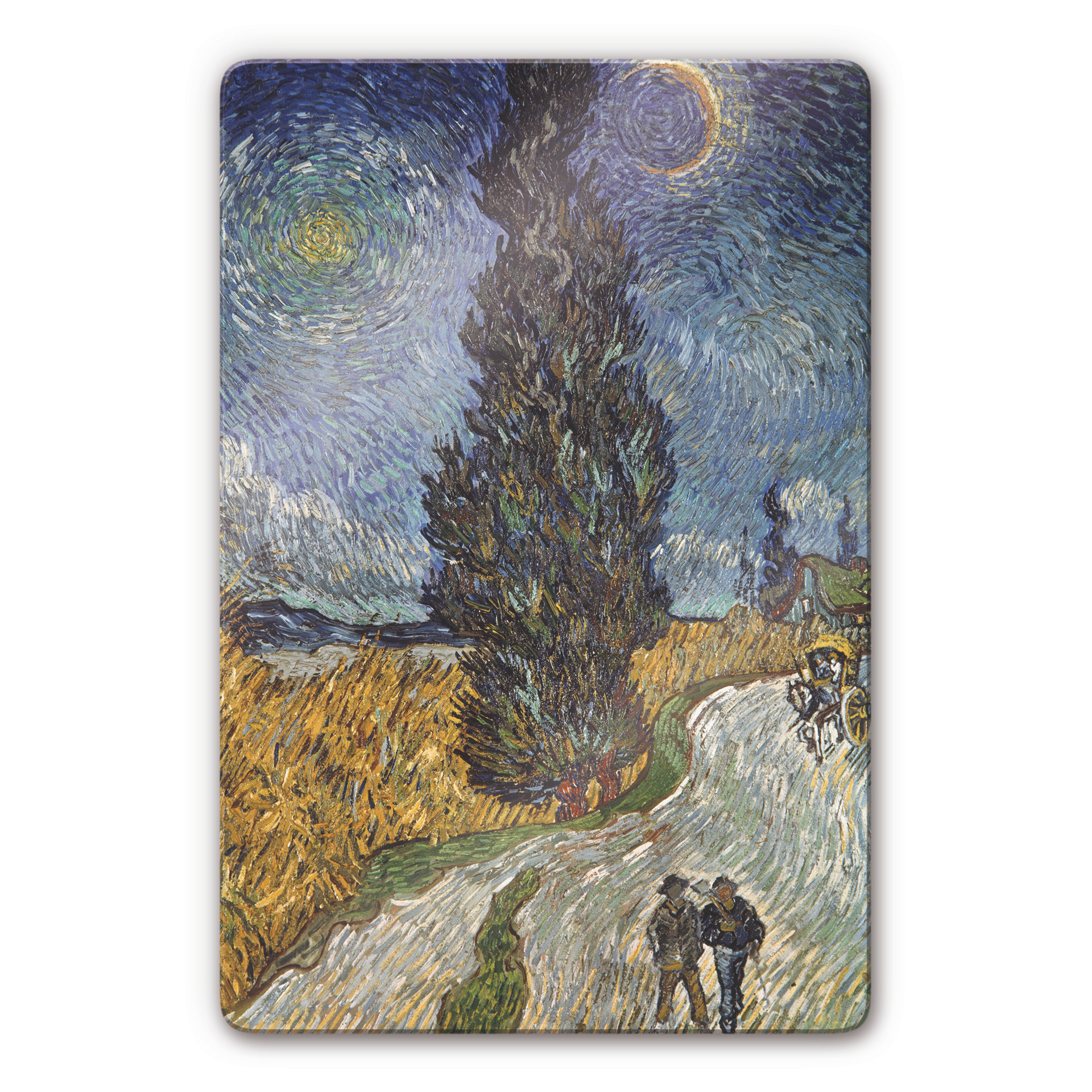 Glasbillede - van Gogh - Road with Cypress and Star