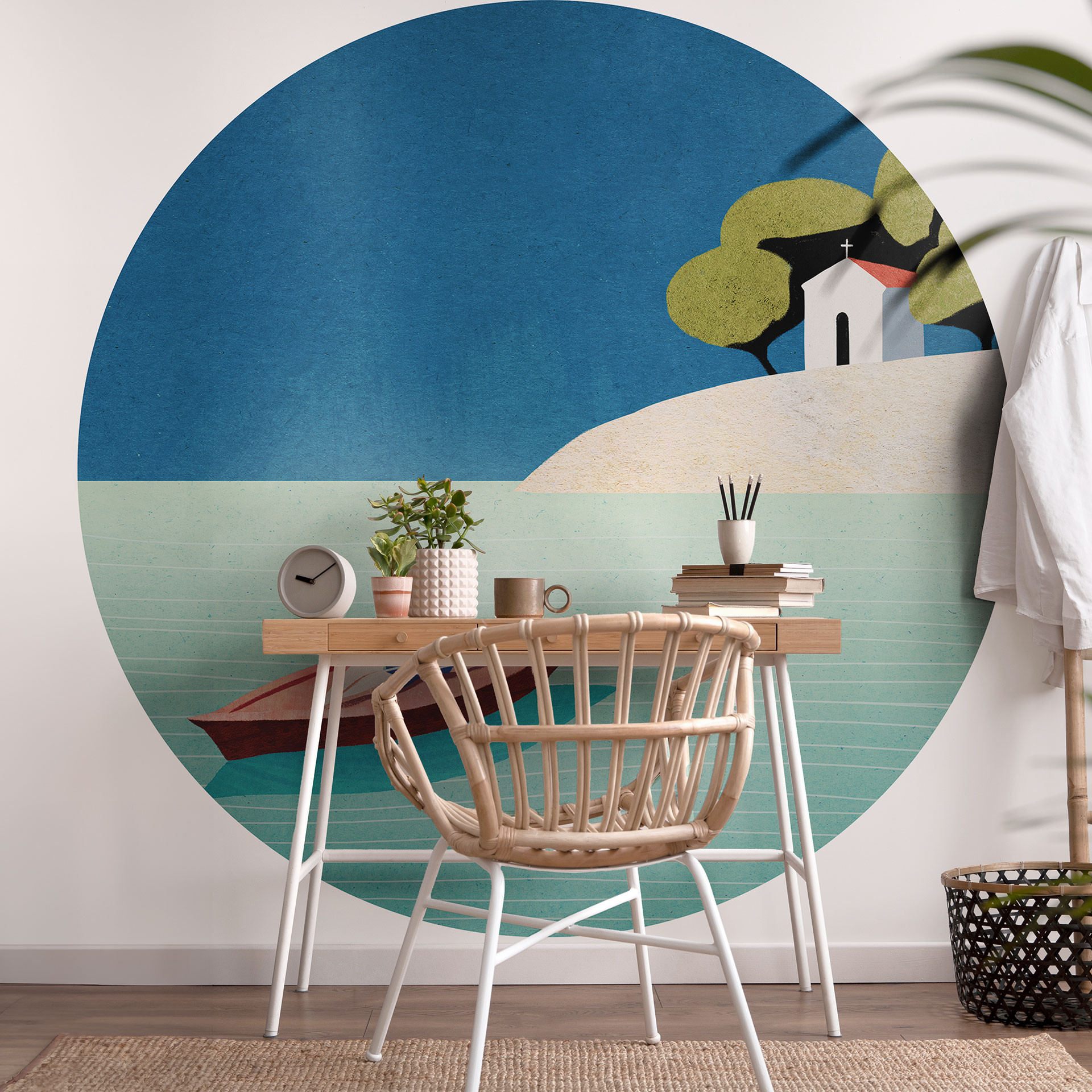 Behangcirkel Siësta in de zomer - Rivers - vliesbehang/zelfklevend vliesbehang