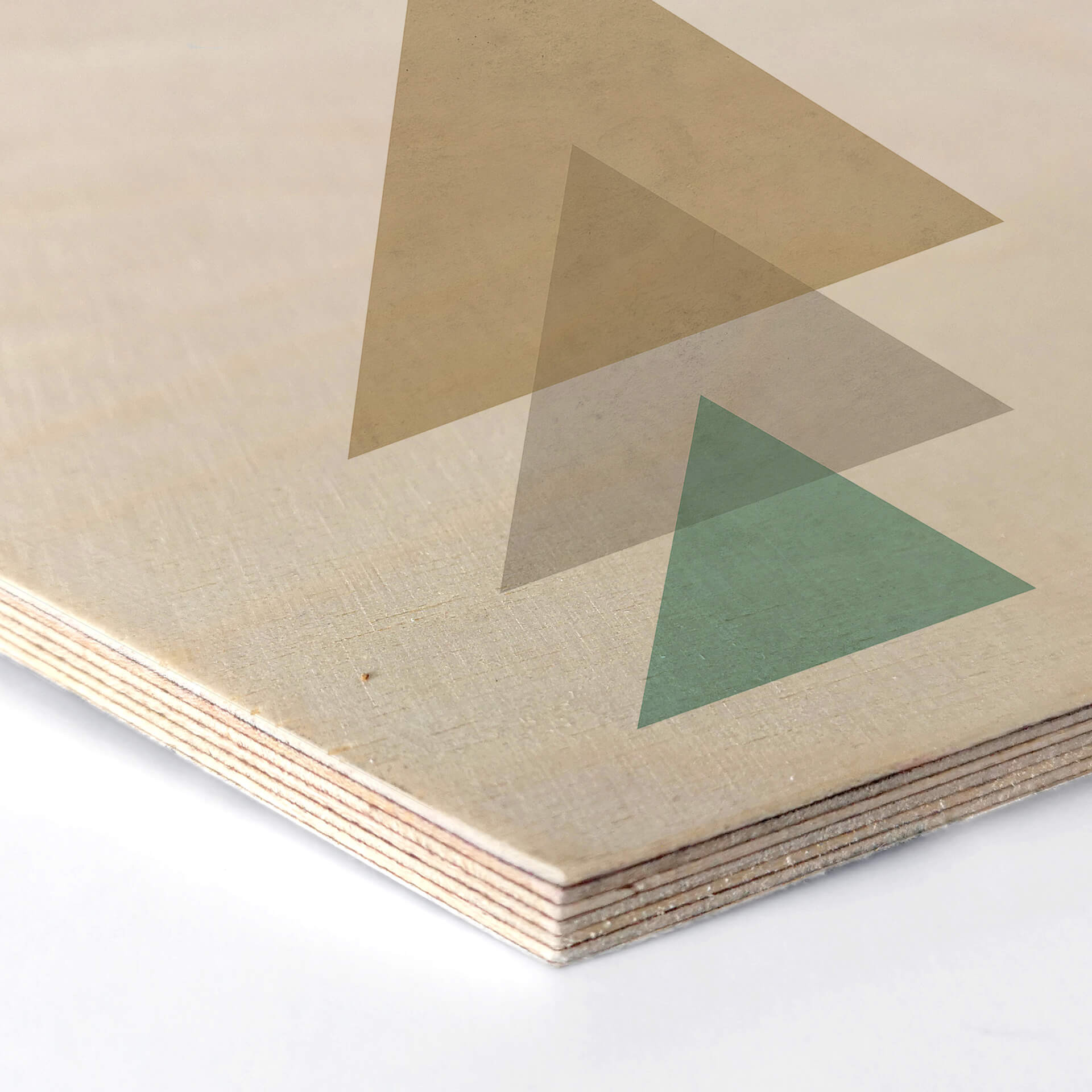 Hexagone - Placage bois de bouleau - Nouveauprints - Triangles aqua