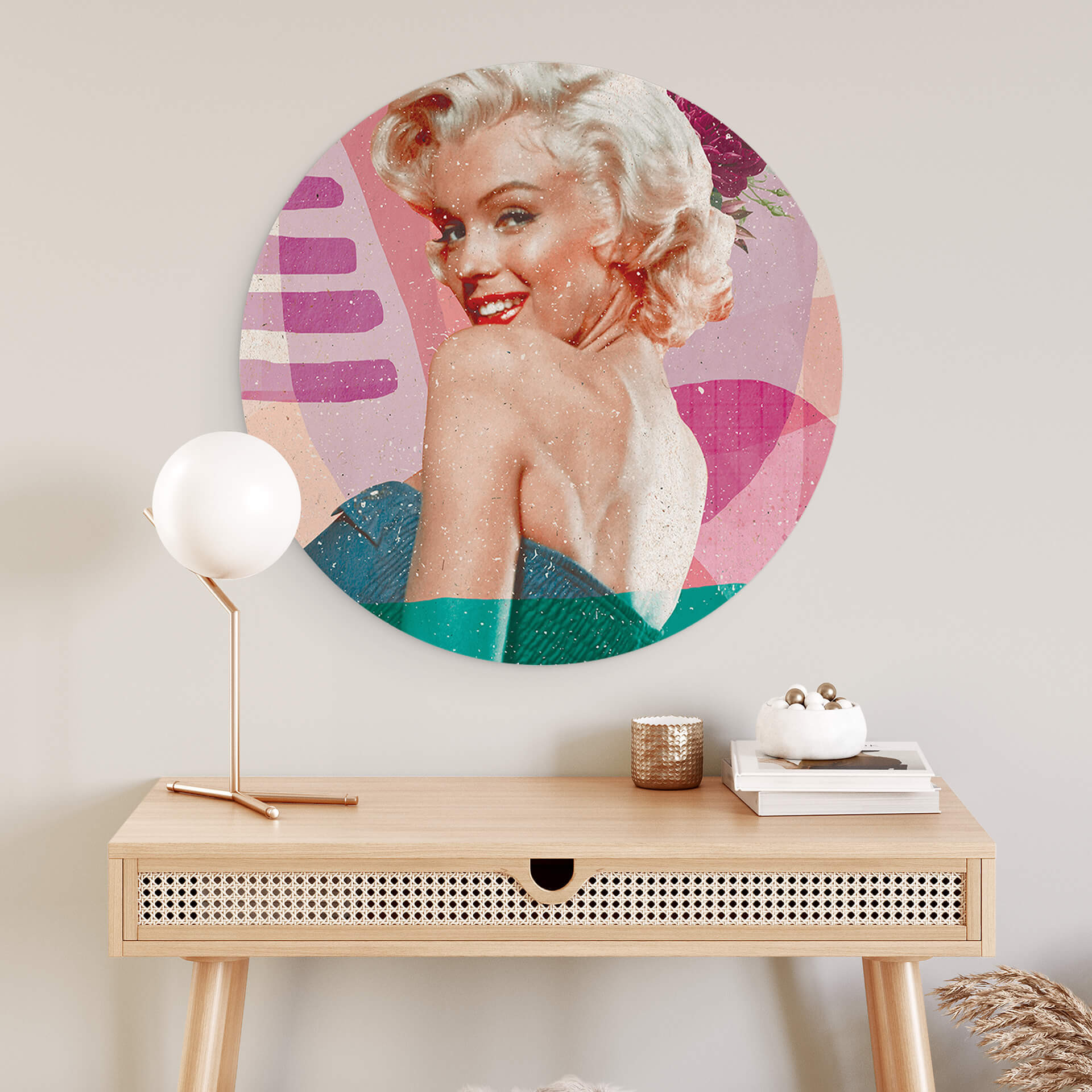 Vægcirkel Demir - Marilyn is back – print på aluminium (Alu-Dibond)