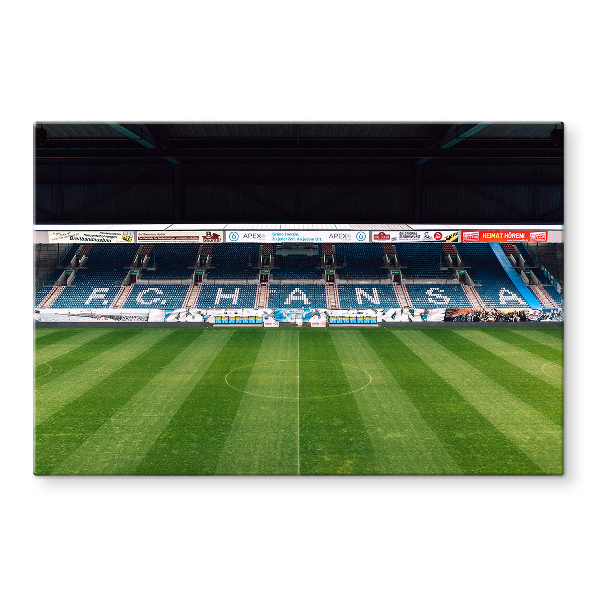 Glasbild FC Hansa Rostock Stadion Tribüne - 60x40 cm