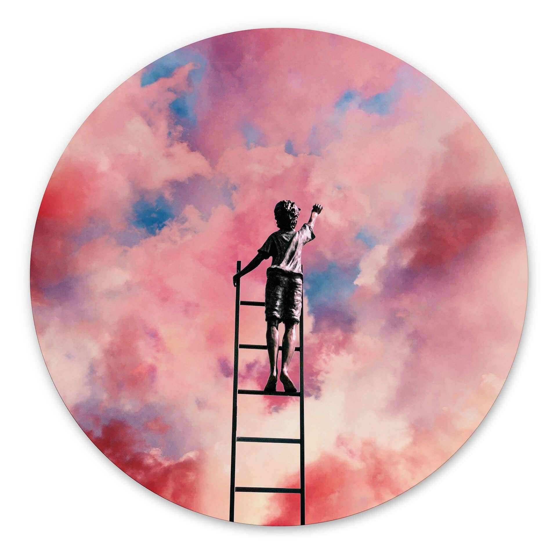 Vægcirkel Taudalpoi - Painting Clouds – print på aluminium (Alu-Dibond)
