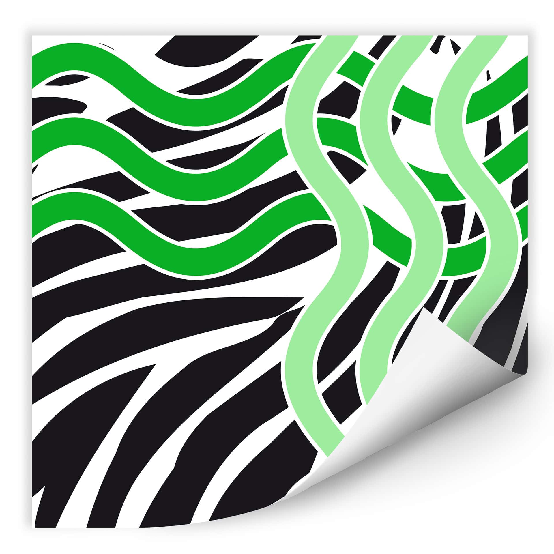 Poster autocollant - W - Vague Verte