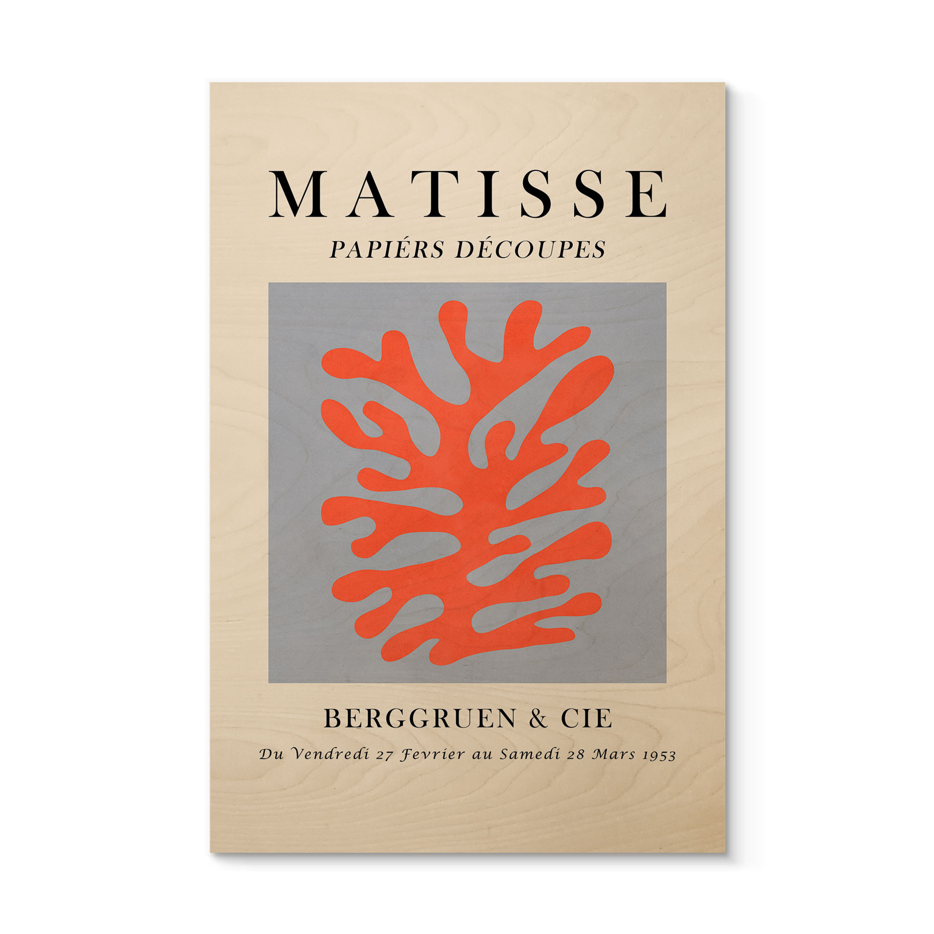Drewniany obraz Abstrakcyjny koral w stylu Matisse’a - Costa