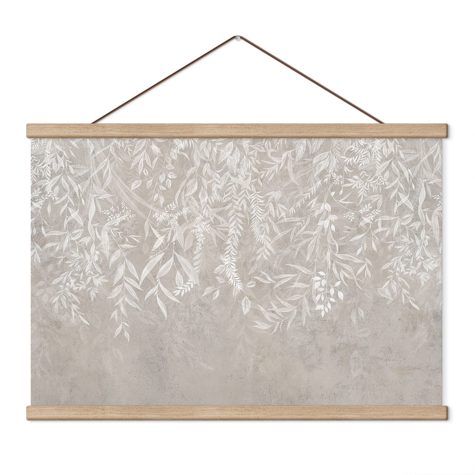 Textielposter Elegante wilgentakken in beige - Ms Tiff