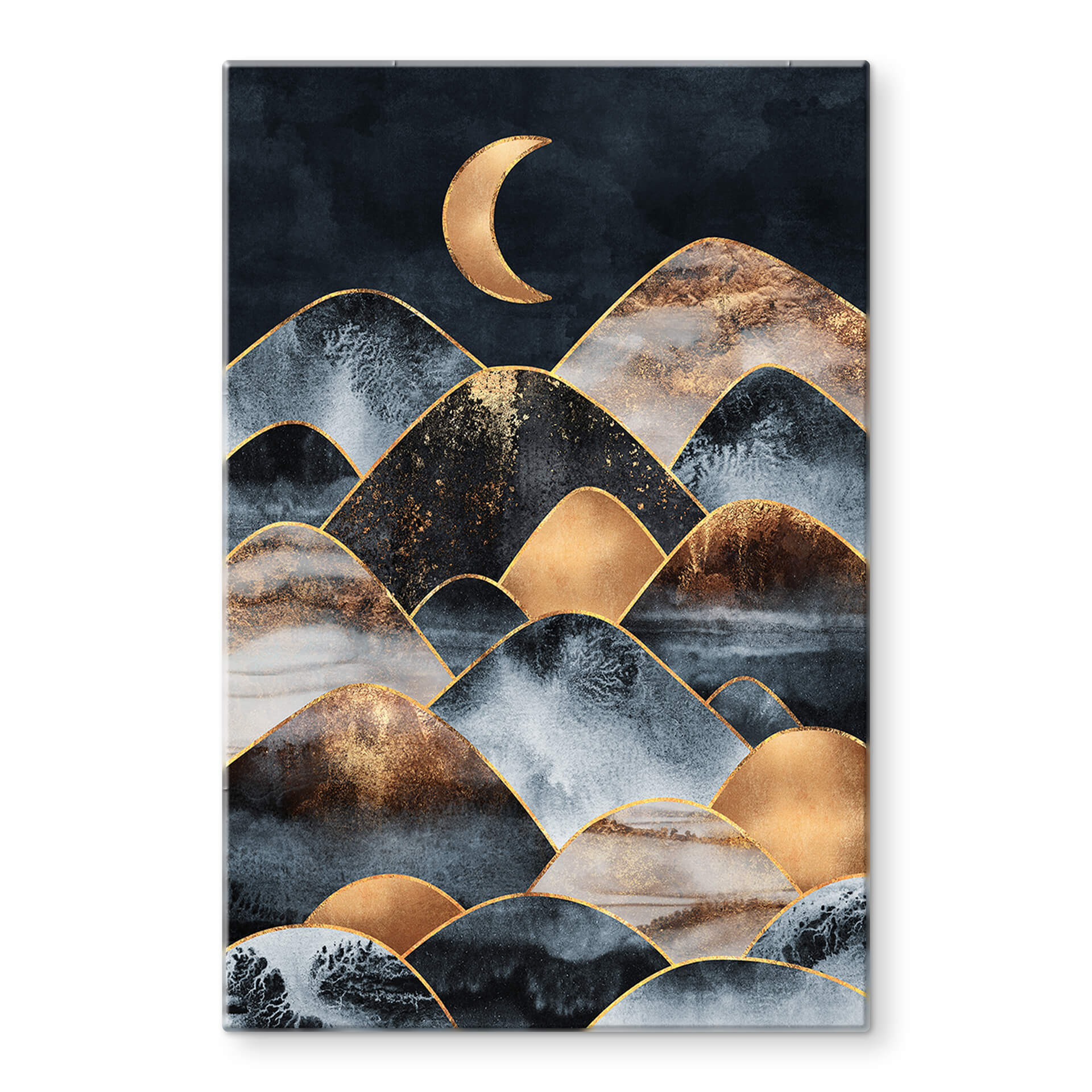 Glasschilderij Fredriksson - Moonlit Mountains