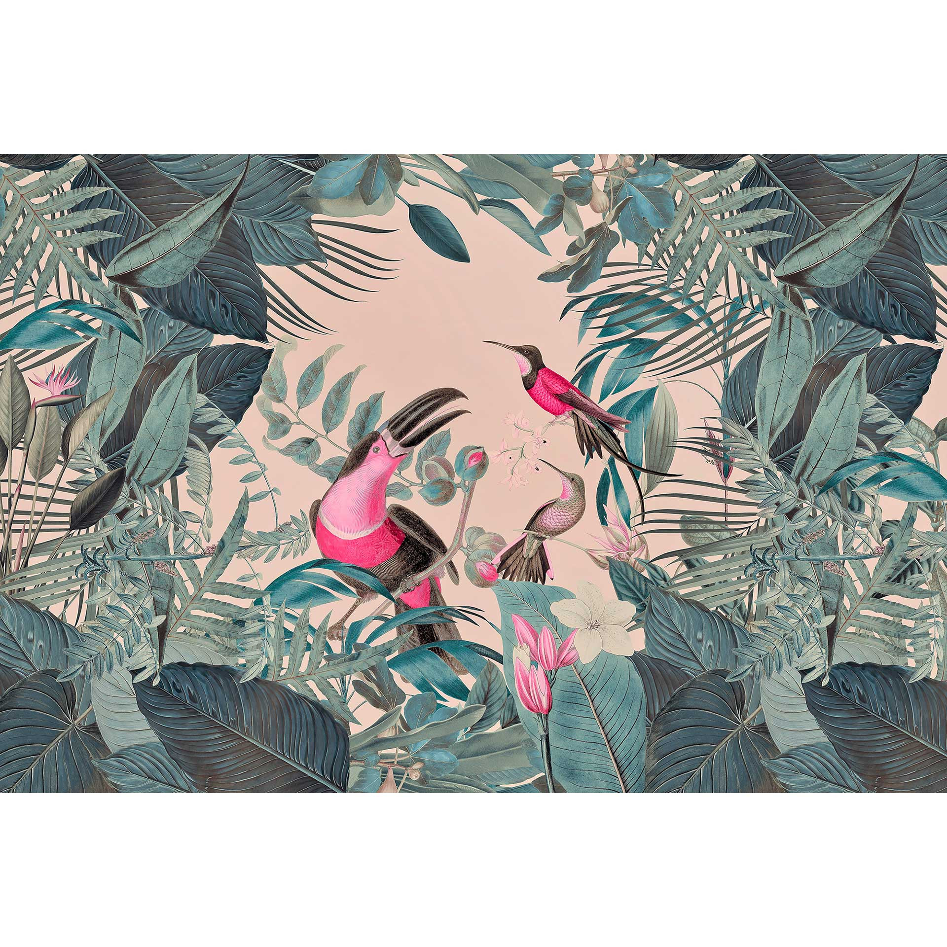 Livingwalls papier peint photo ARTist Toucans Paradise avec Jungle et toucans beige