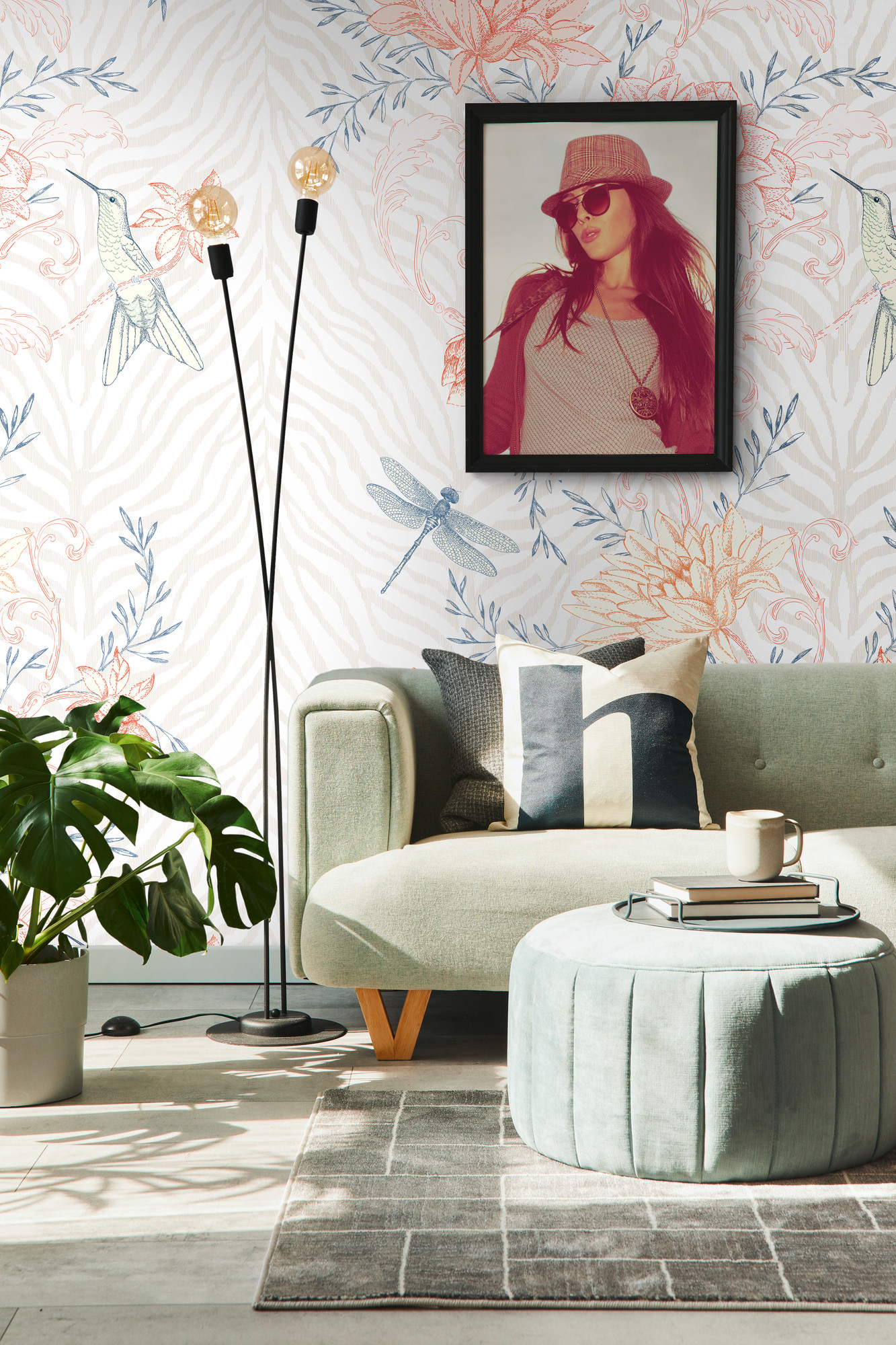 behang bloemen kleurrijk oranje - vliesbehang bloemen planten Livingwalls - mat en glad