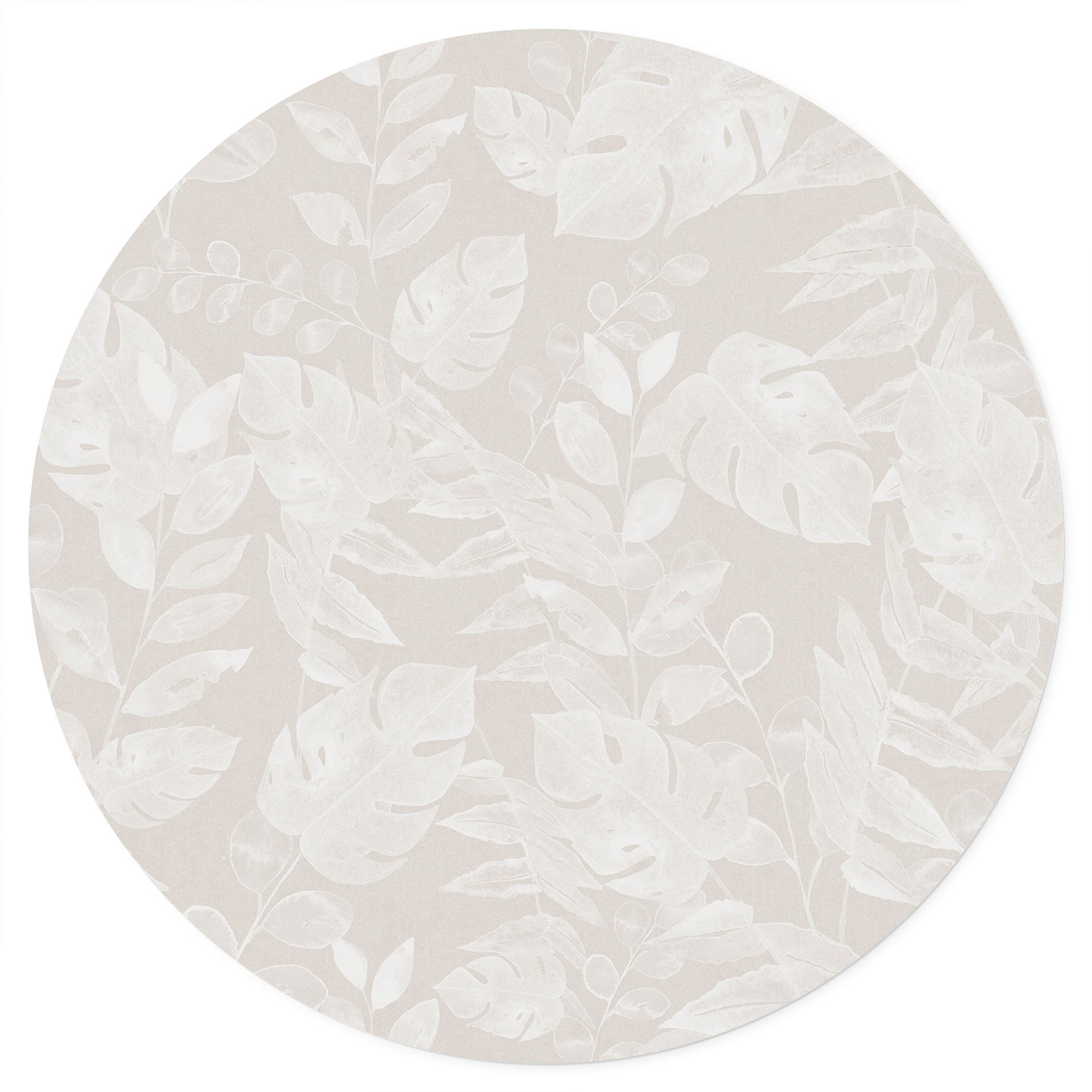 Naklejka na ścianę Tropical Leaves Beige - Bloomery Decor - Round