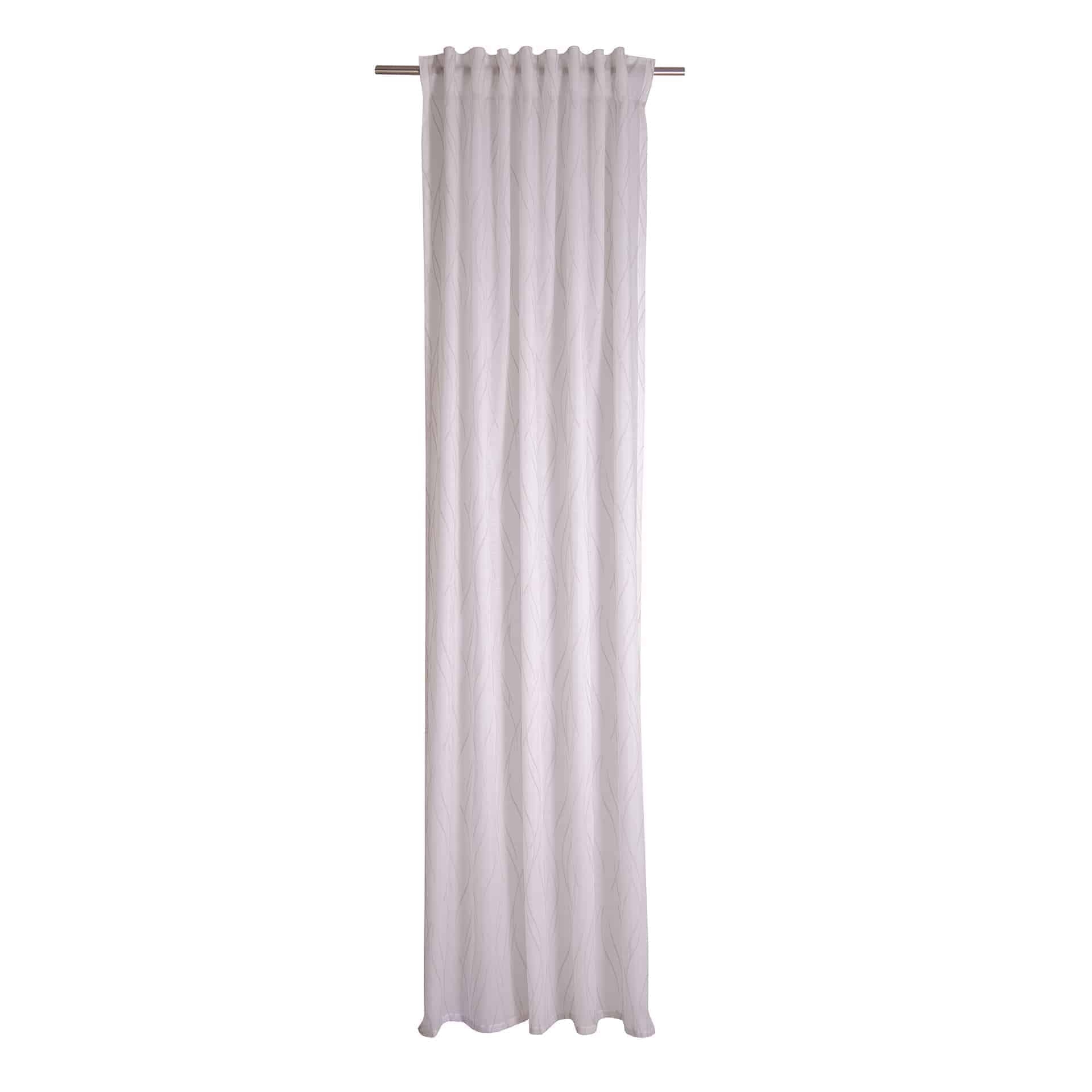 Gardine weiß - Vorhang halbtransparent - Gardine mit Linienmuster