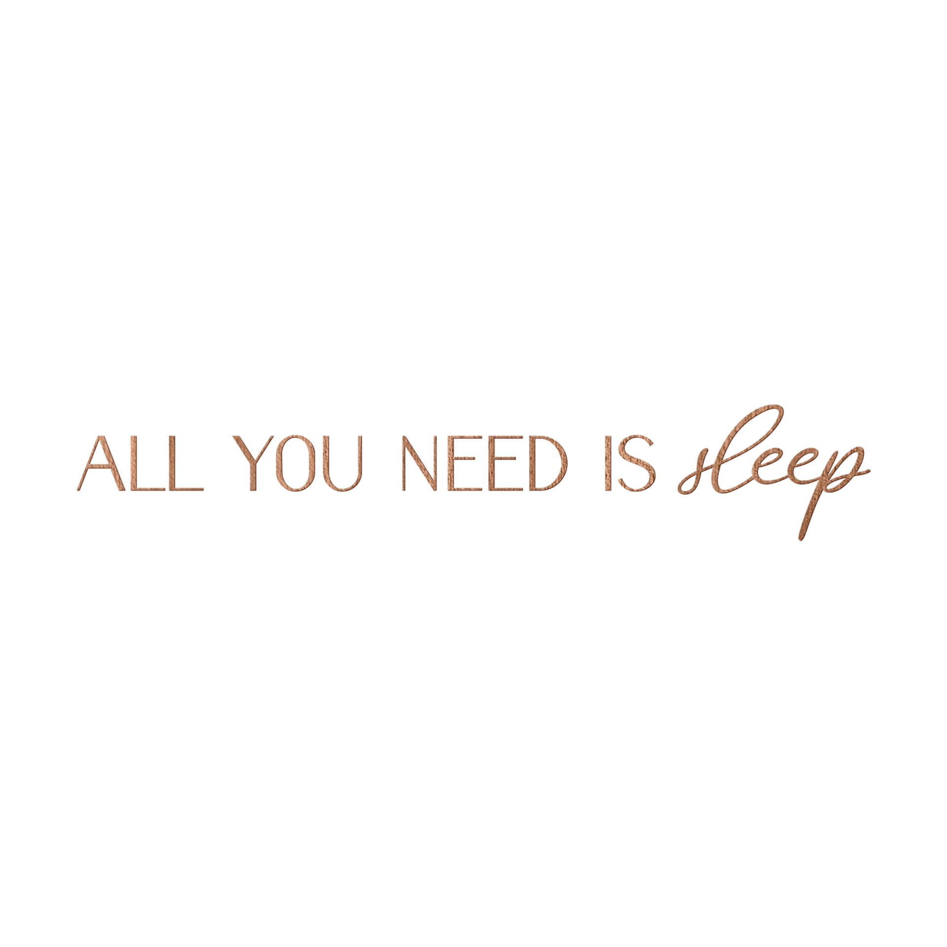sypialnia z drewnianym napisem 3D - All you need is sleep - Mahoń