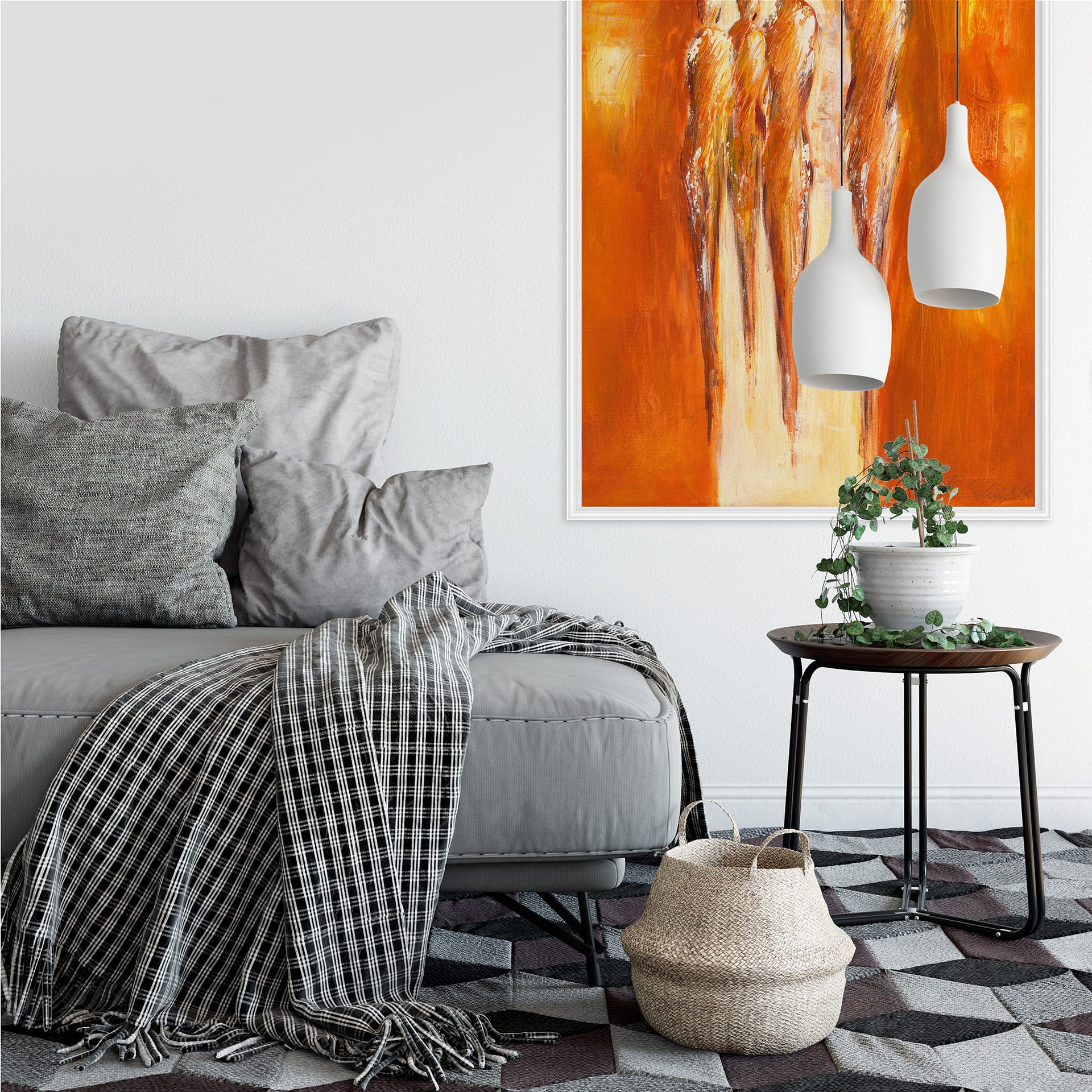Wallprint Schüßler - Vier Figuren in Orange 02