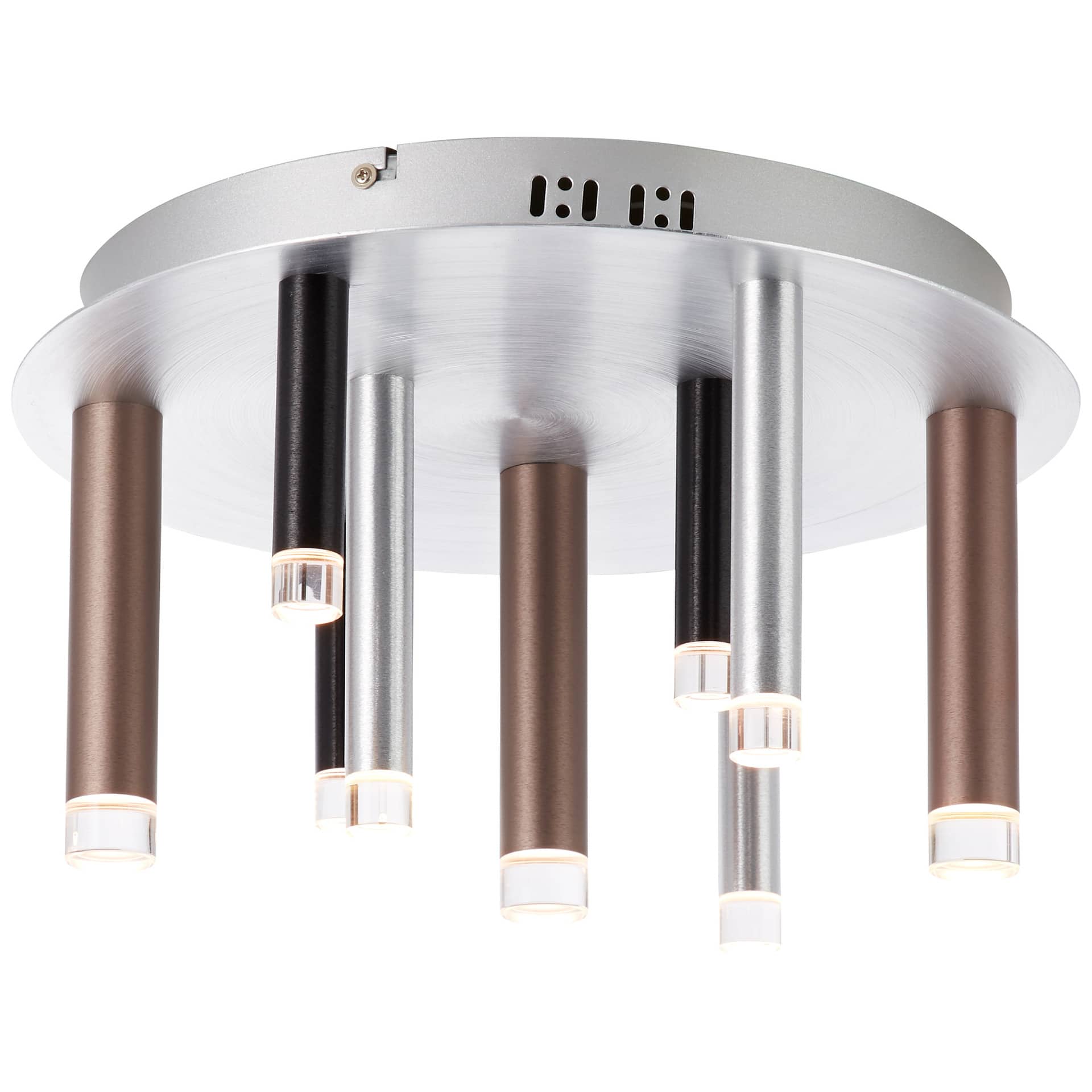 Deckenleuchte Eddy, braun, 21,5 x 40 cm, Metall Deckenlampe, dimmbar