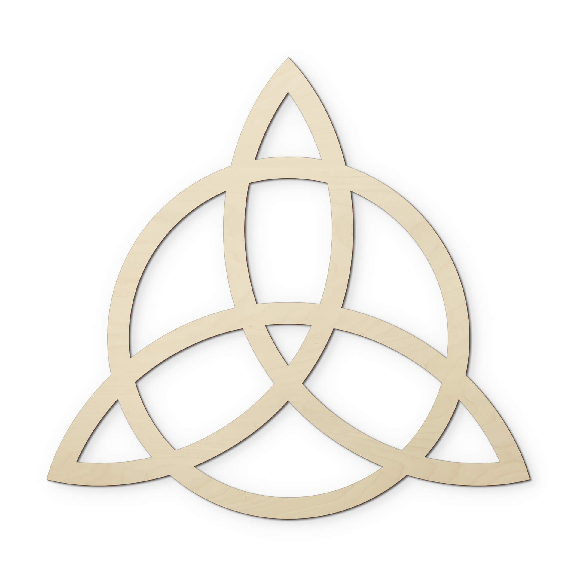 Dekoracja drewniana z topoli - Triquetra z okręgiem