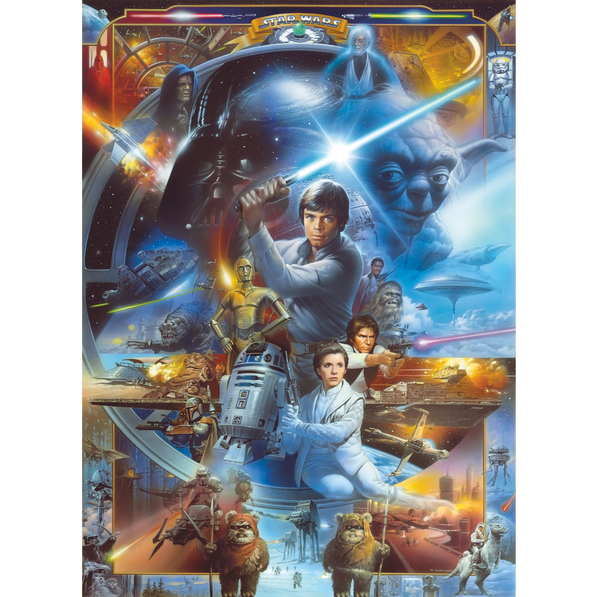 Fotobehang Papierbehang Star Wars Luke Skywalker Collage