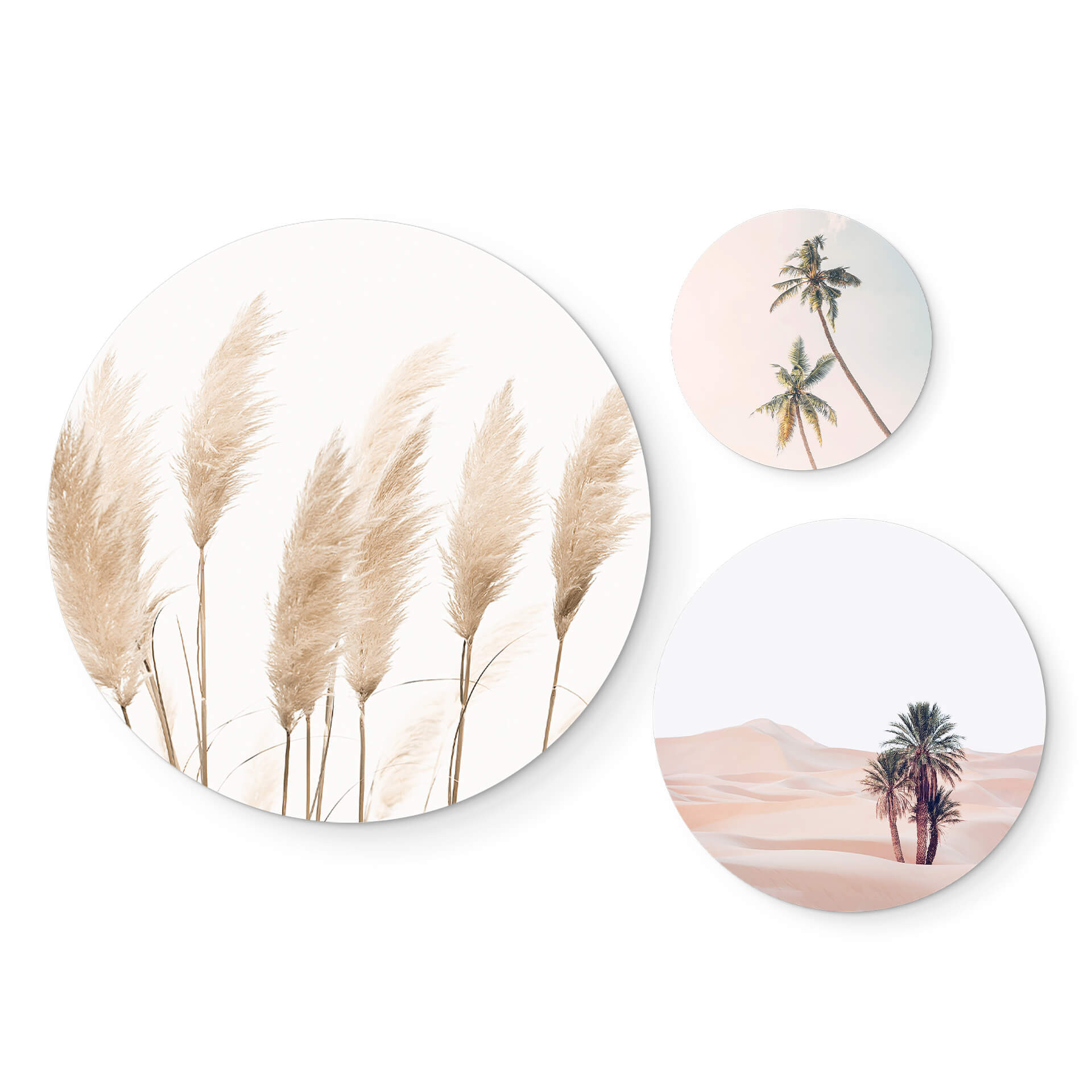 Tableau sur alu-Dibond rond Sisi & Seb - été chaud (set 3 pièces)