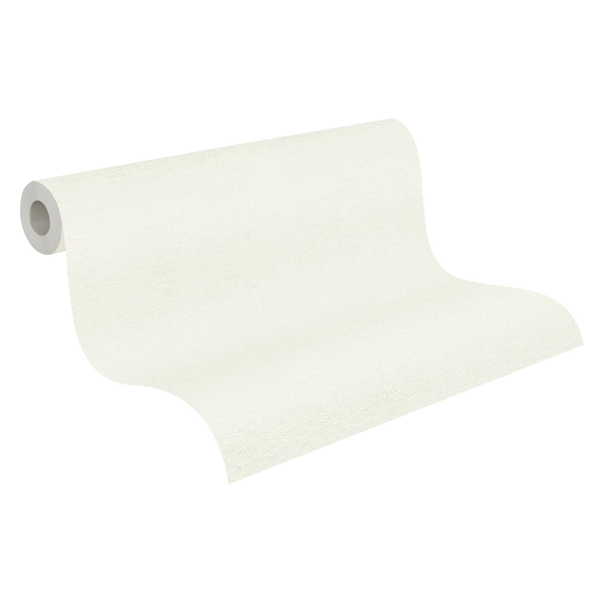 Enkel behang met linnenlook crèmewit - effen textuurbehang met vliesbehang