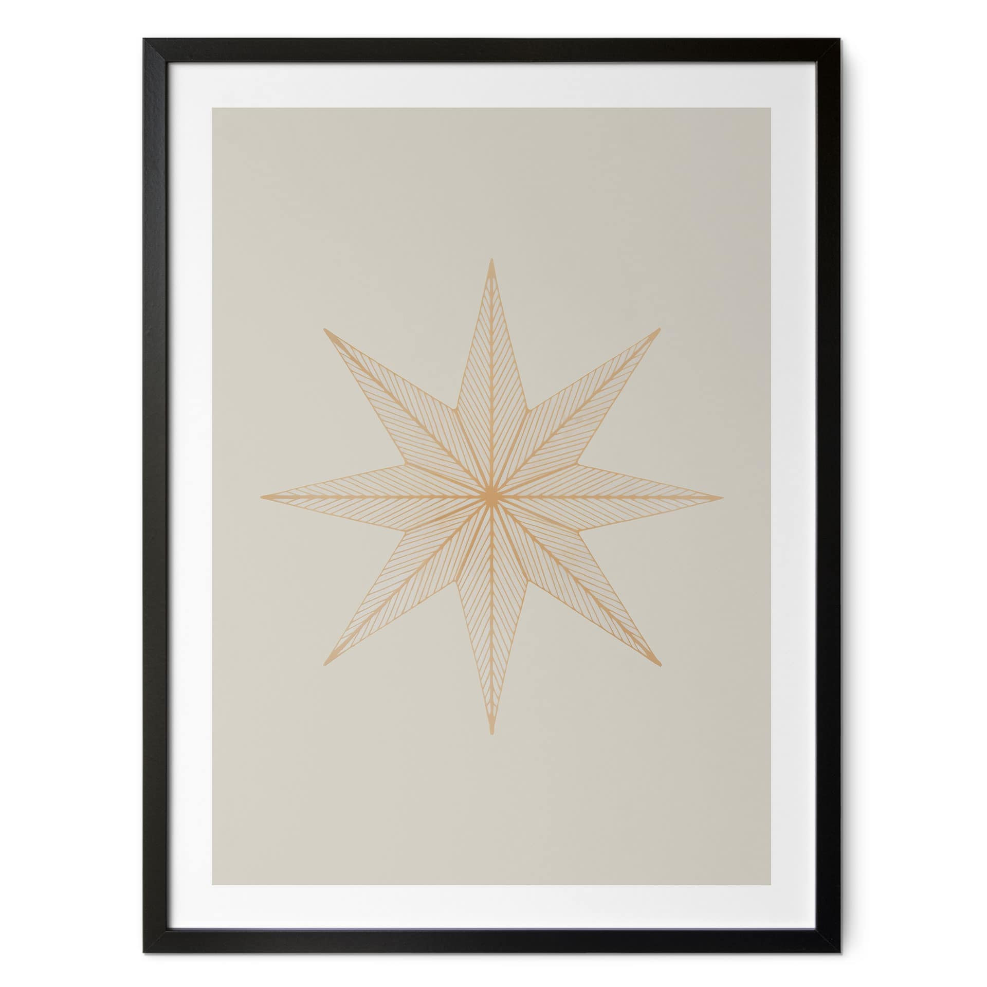 Weihnachtsposter Geometrischer Goldstern - Magnusson